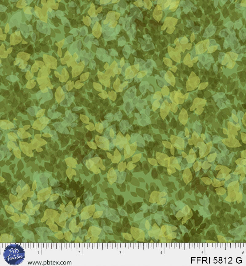 Forest Friends | Tonal Leaf Blender - Green by Makiko for P&B Textiles | FFRI5812-G