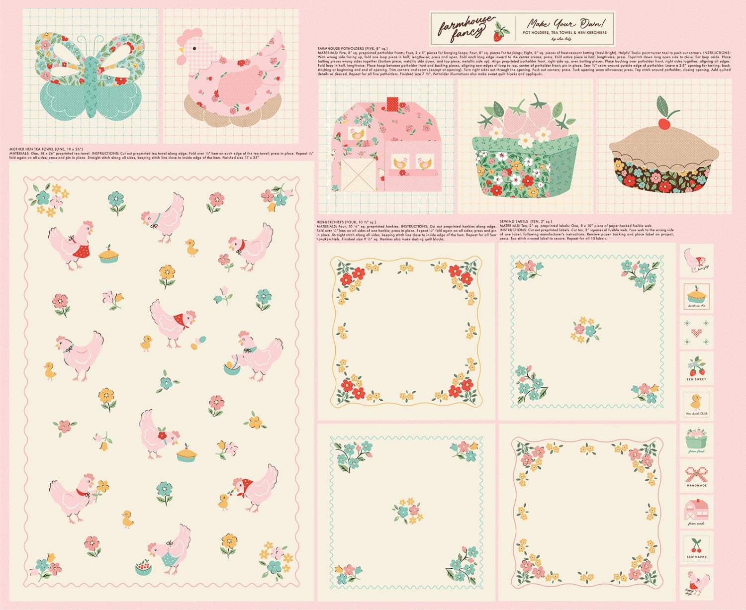 Farmhouse Fancy | Tea Towel Project Panel by Elea Lutz for Poppie Cotton | FH25970