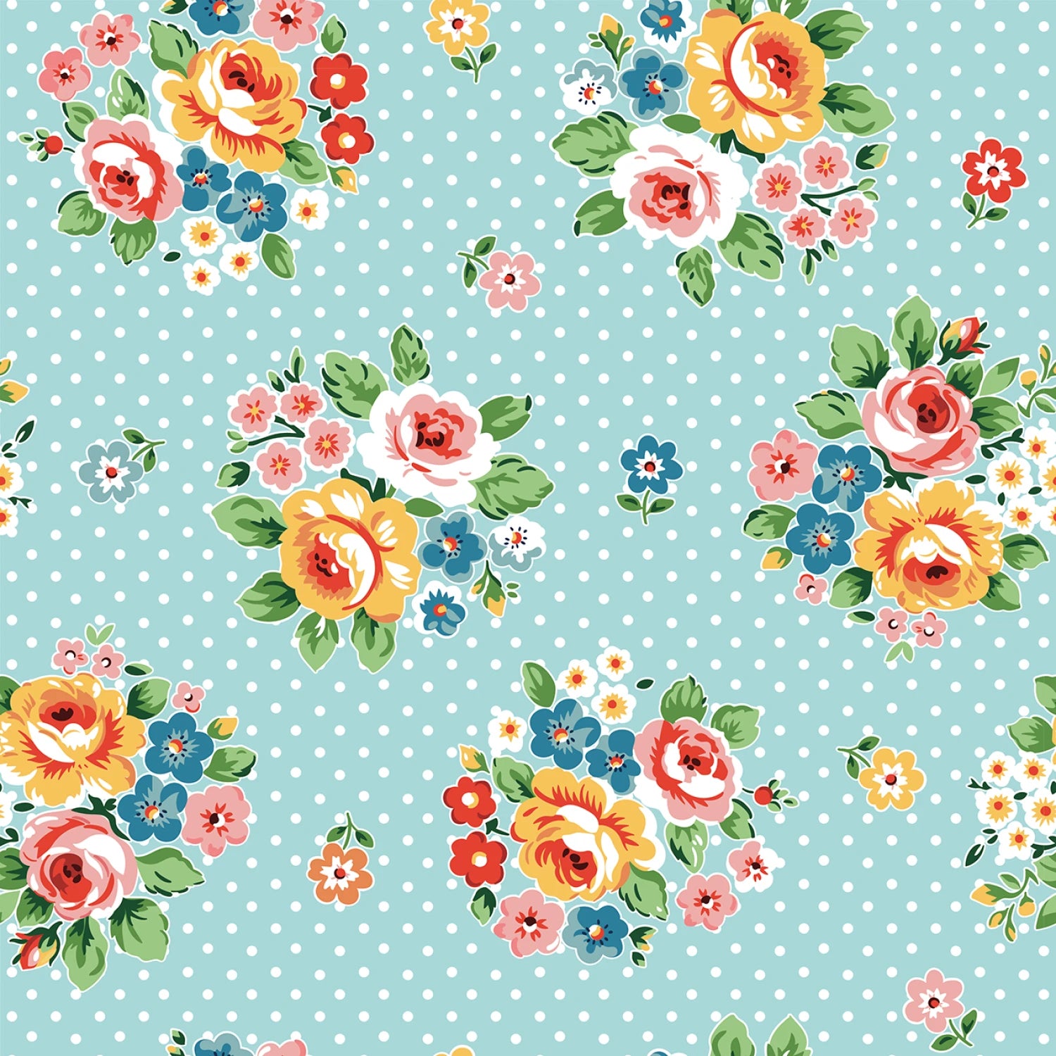 Flower Market | Market Bouquet Blue by Elea Lutz for Poppie Cotton | FM25402