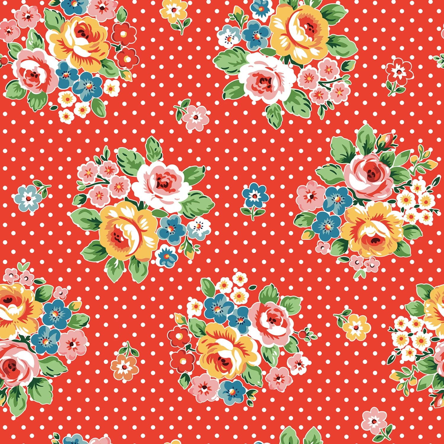 Flower Market | Market Bouquet Red by Elea Lutz for Poppie Cotton | FM25403