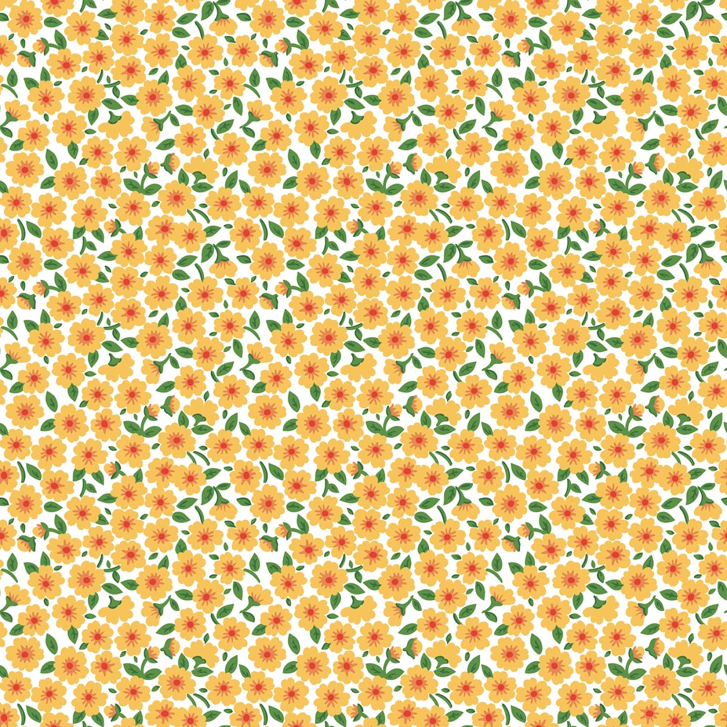 Flower Market | Forget Me Nots Yellow by Elea Lutz for Poppie Cotton | FM25409