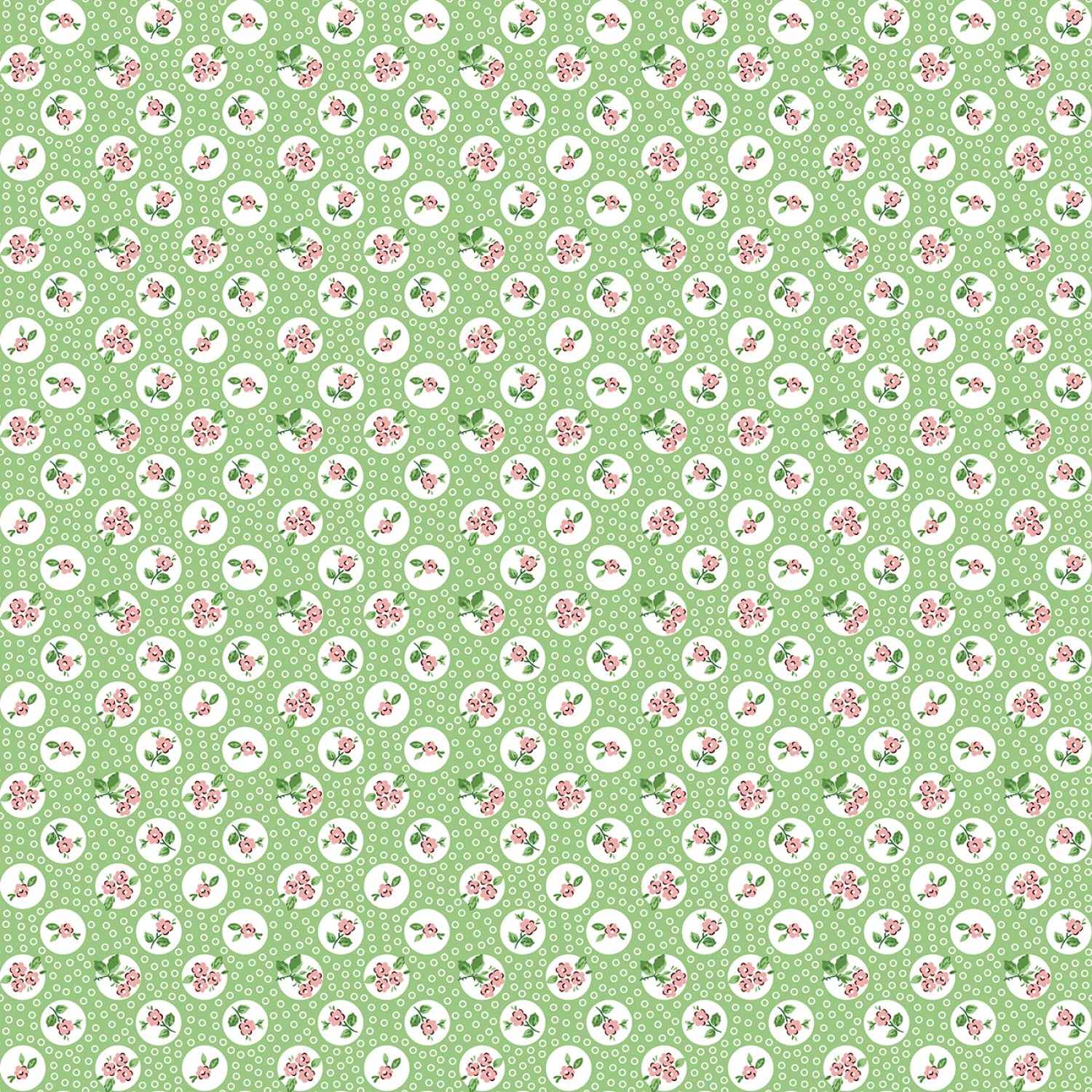 Flower Market | Pocket Posies Green by Elea Lutz for Poppie Cotton | FM25407