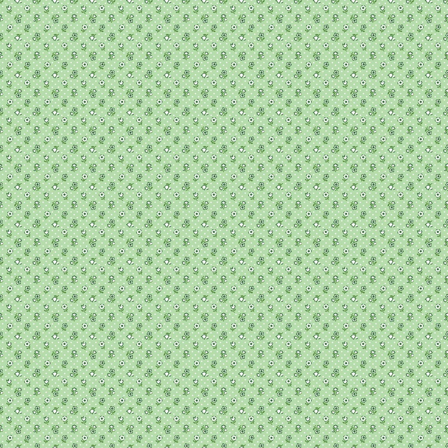 Flower Market | Flower Freckles Green by Elea Lutz for Poppie Cotton | FM25422