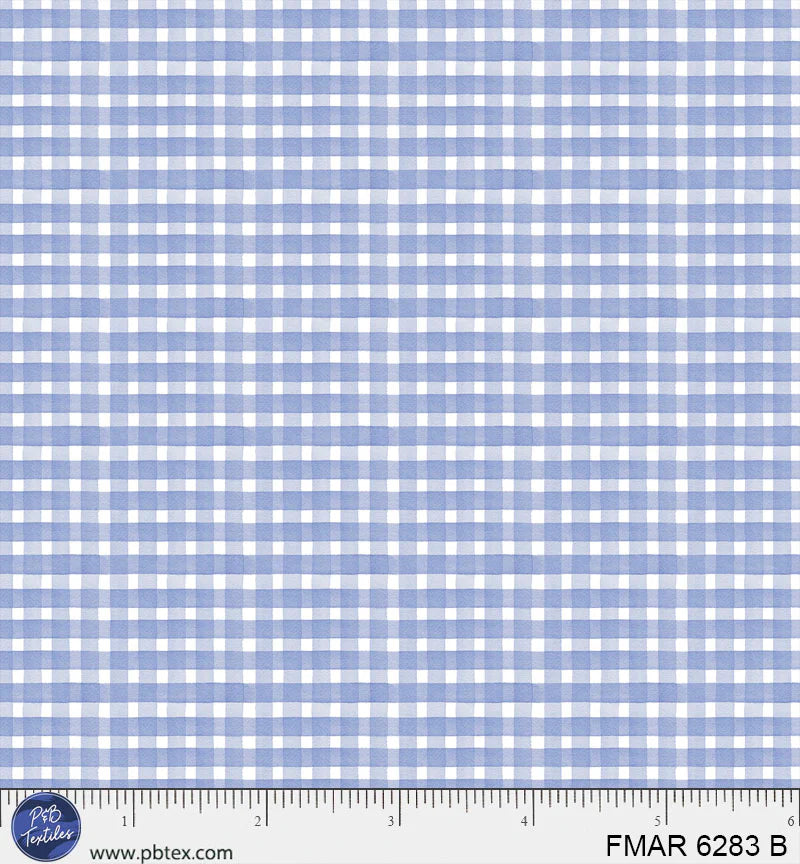 Farmer's Market | Gingham - Blue by Deane Beesley for P&B Textiles | FMAR6283-B