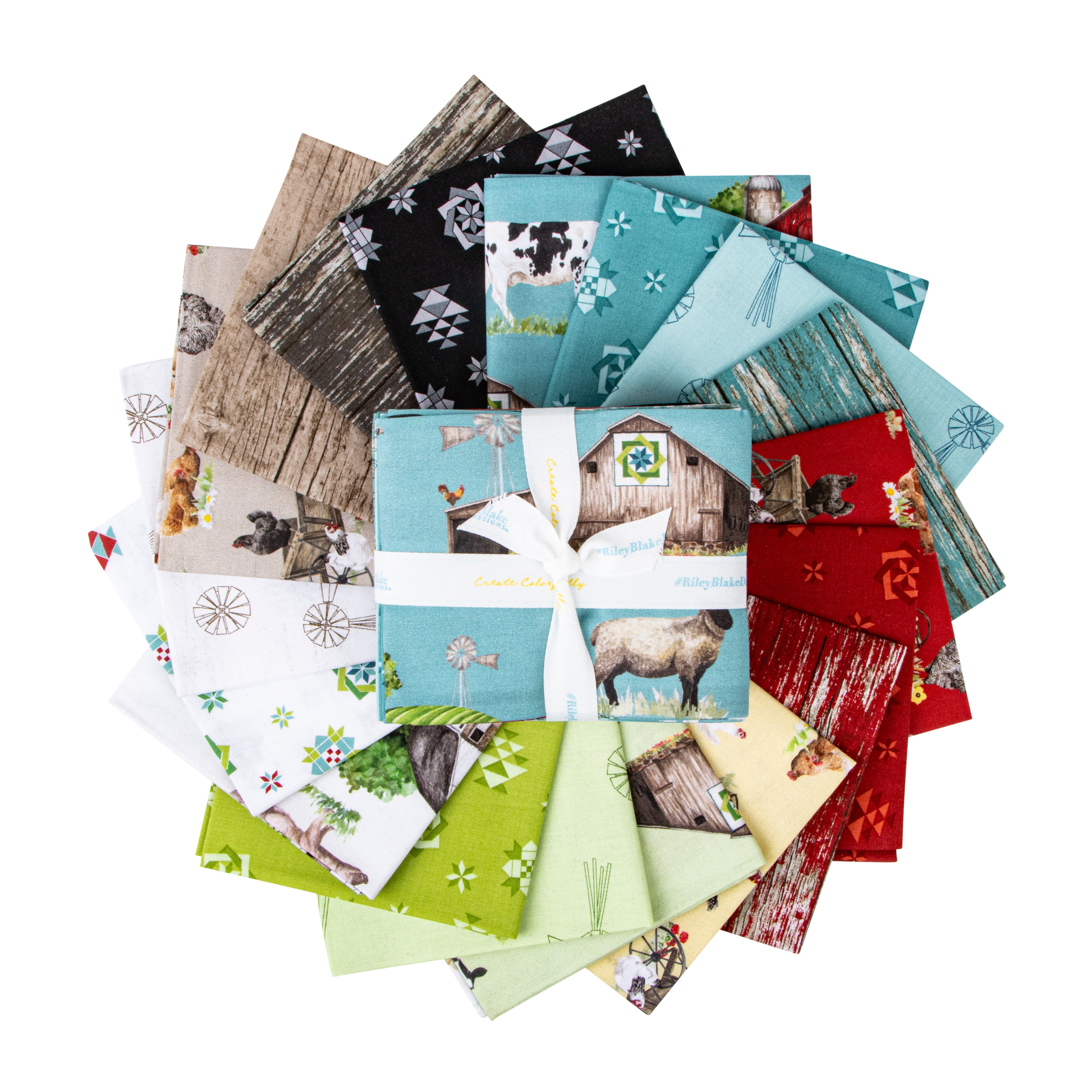 Spring Barn Quilts | Fat Quarter Bundle by Tara Reed for Riley Blake Designs | 18 pcs