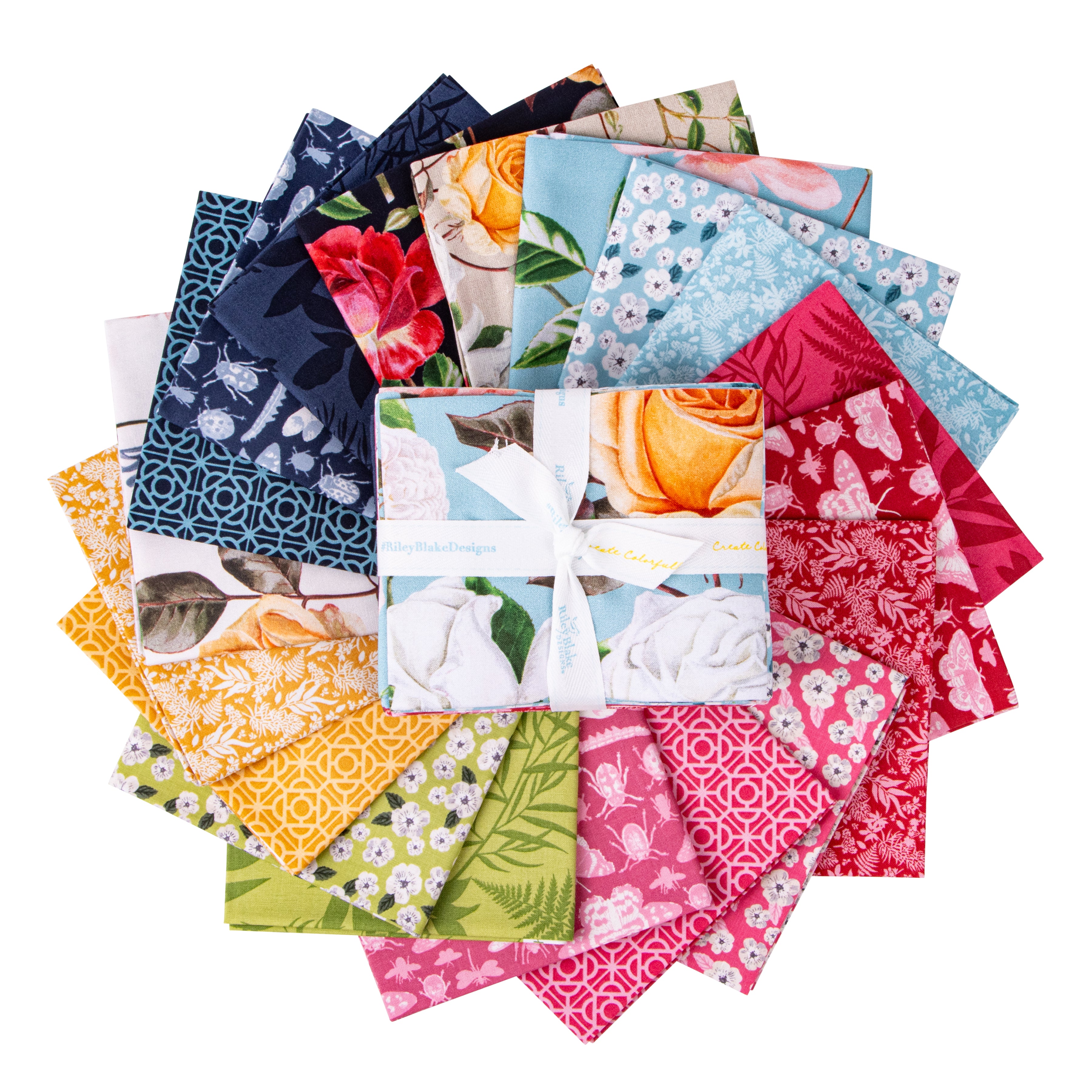 Floral Gardens | Fat Quarter Bundle by Royal Horticultural Society for Riley Blake | 19 pcs
