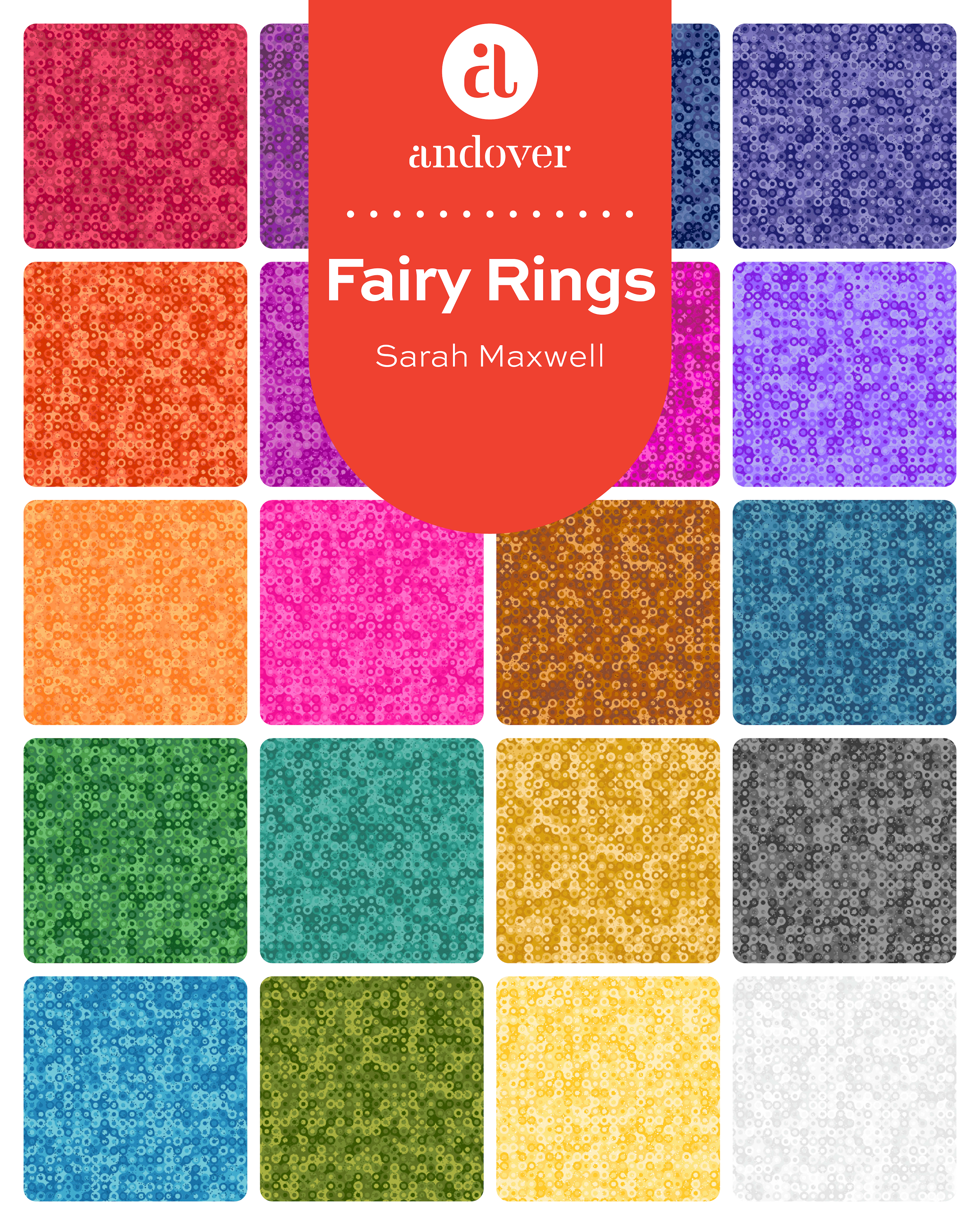 Fairy Rings | 10" Square Pack by Sarah Maxwell | 100% Cotton Blenders | 42 pcs
