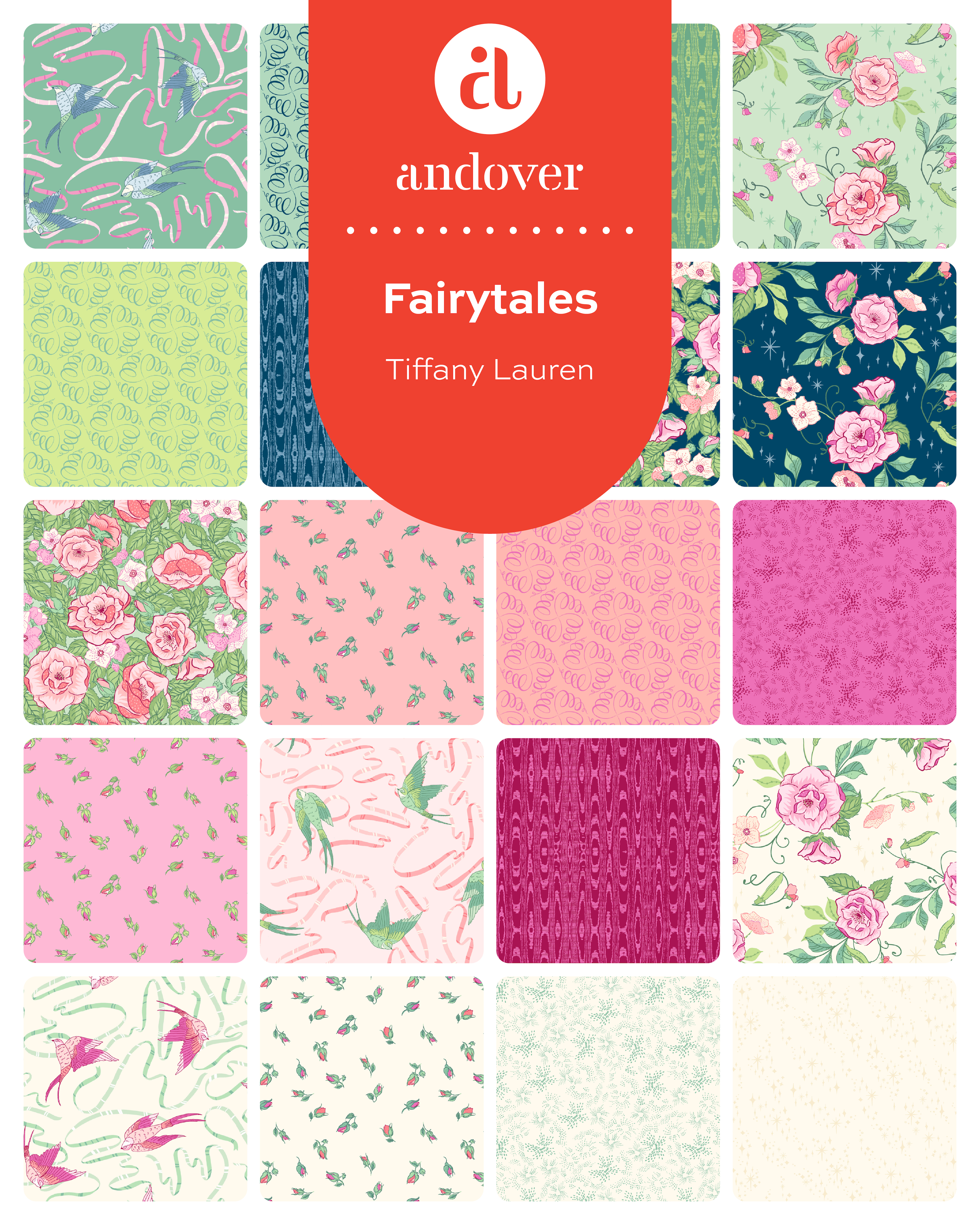 Fairytales | Fat Quarter Bundle by Tiffany Lauren for Andover Fabrics | 24 pcs