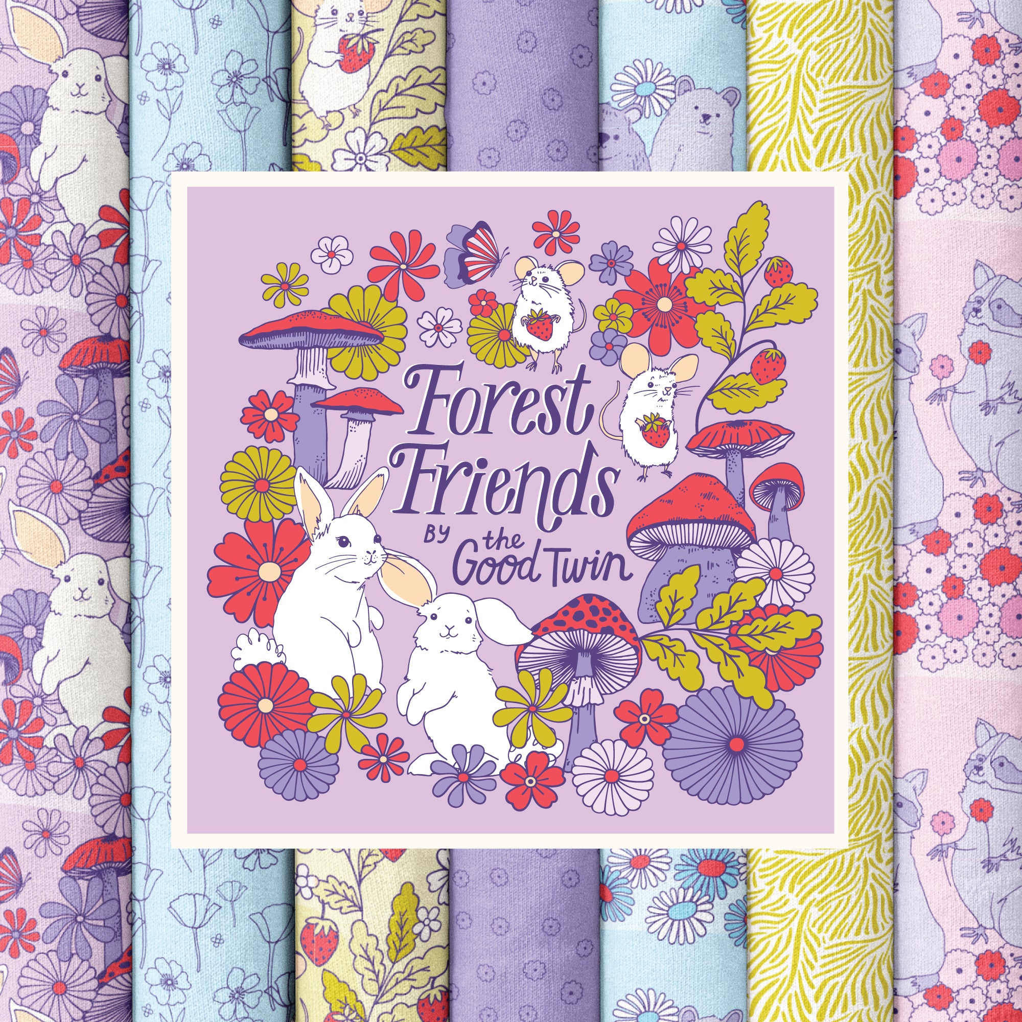 Forest Friends | Daisy Bears by The Good Twin for Cloud9 | 228671 | 100% Organic Cotton