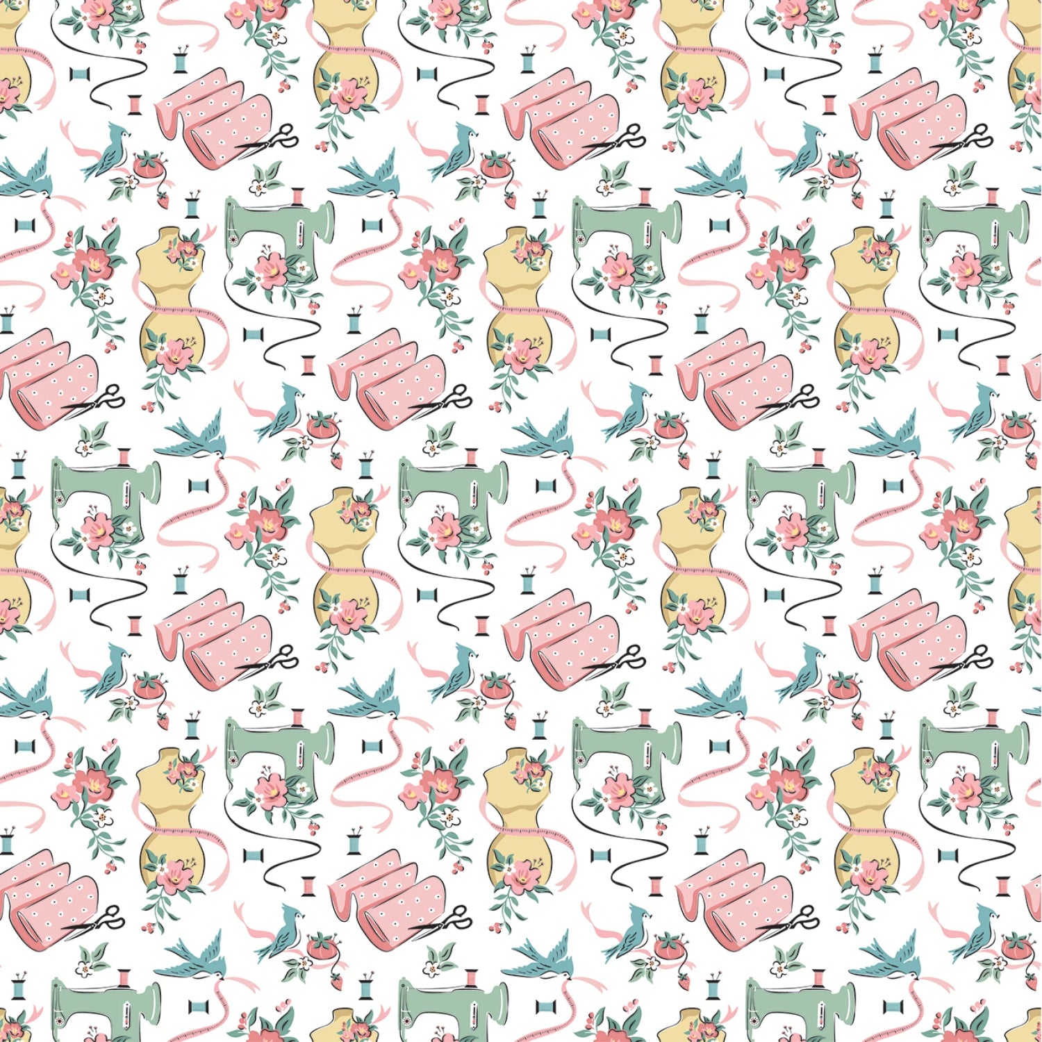 Granny's Sewing Room | Fat Quarter Bundle by Sheri McCulley for Poppie Cotton | 27 pcs