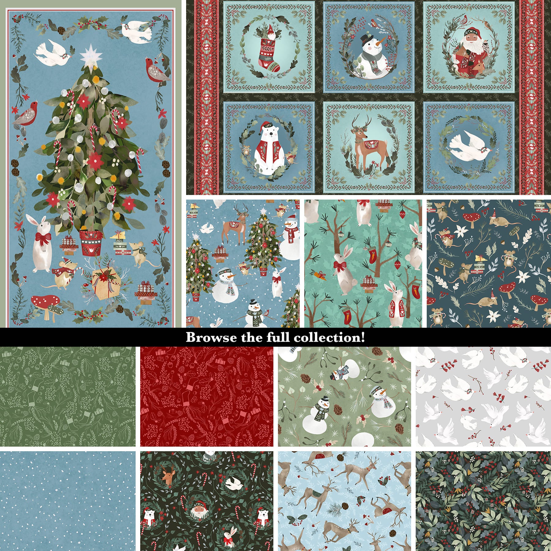 Glad Tidings We Bring | Snowmen Light Green by Laura Konyndyk for Blank Quilting | 3360-60