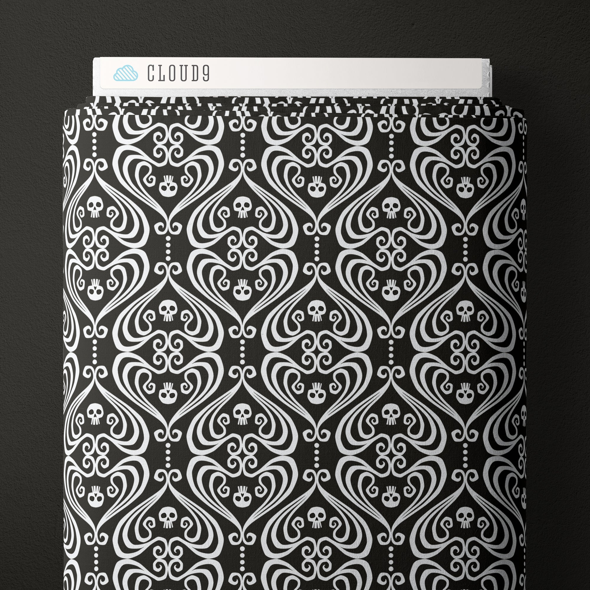 Gothic Whimsy | Ornaments - Black/White (228001) by Anequ Studio for Cloud9 | 100% Organic Cotton