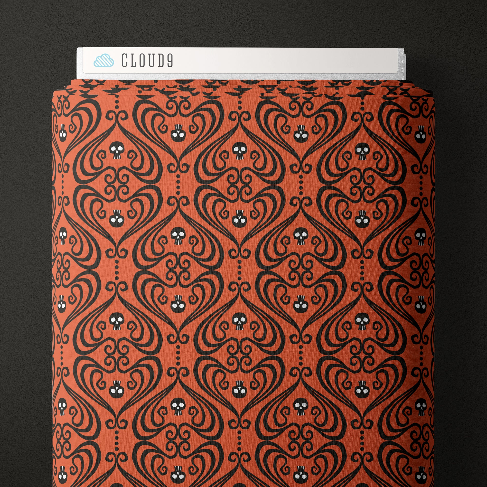 Gothic Whimsy | Ornaments - Orange/Black (228002) by Anequ Studio for Cloud9 | 100% Organic Cotton