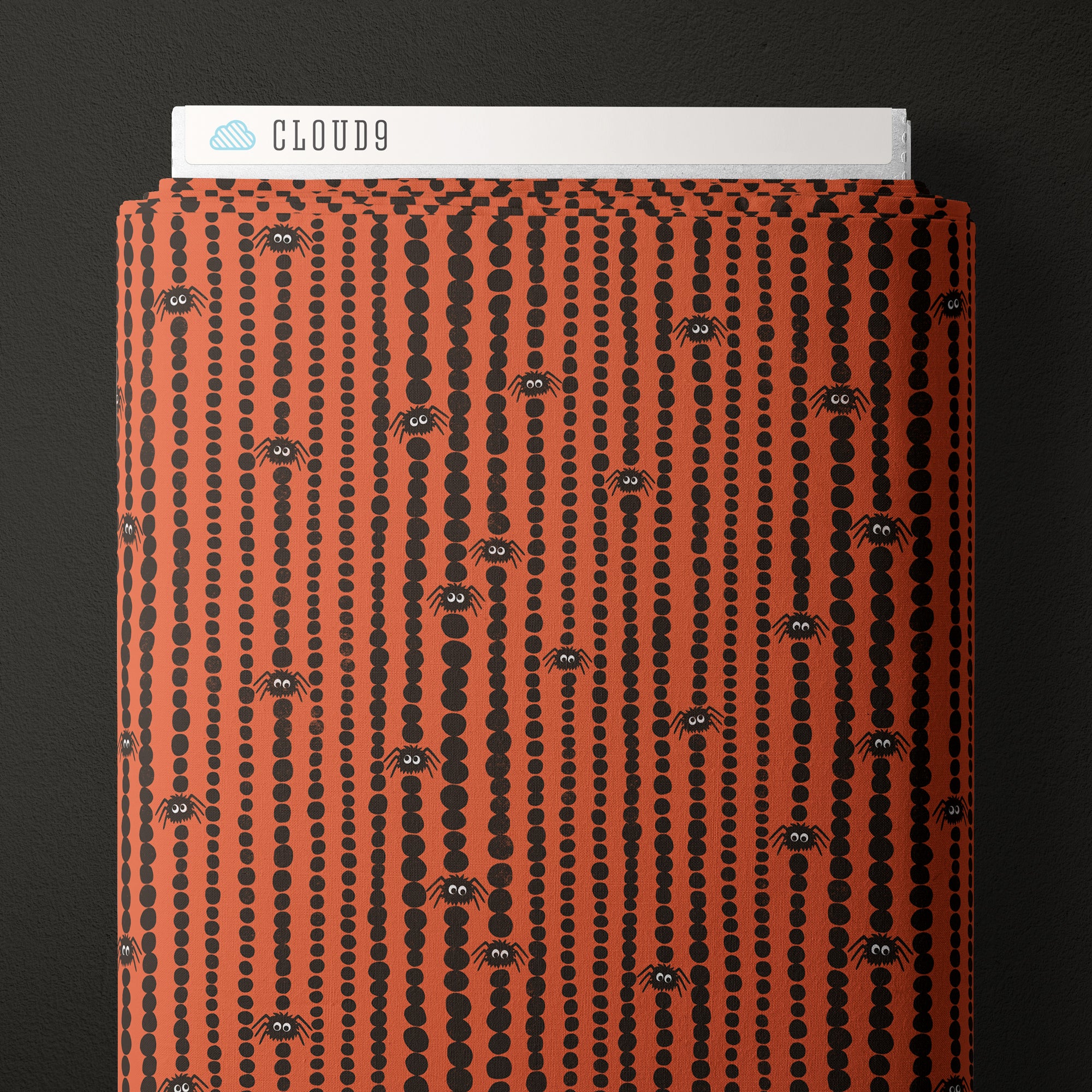 Gothic Whimsy | Spiders Stripes - Orange/Black (227993) by Anequ Studio for Cloud9 | 100% Organic Cotton