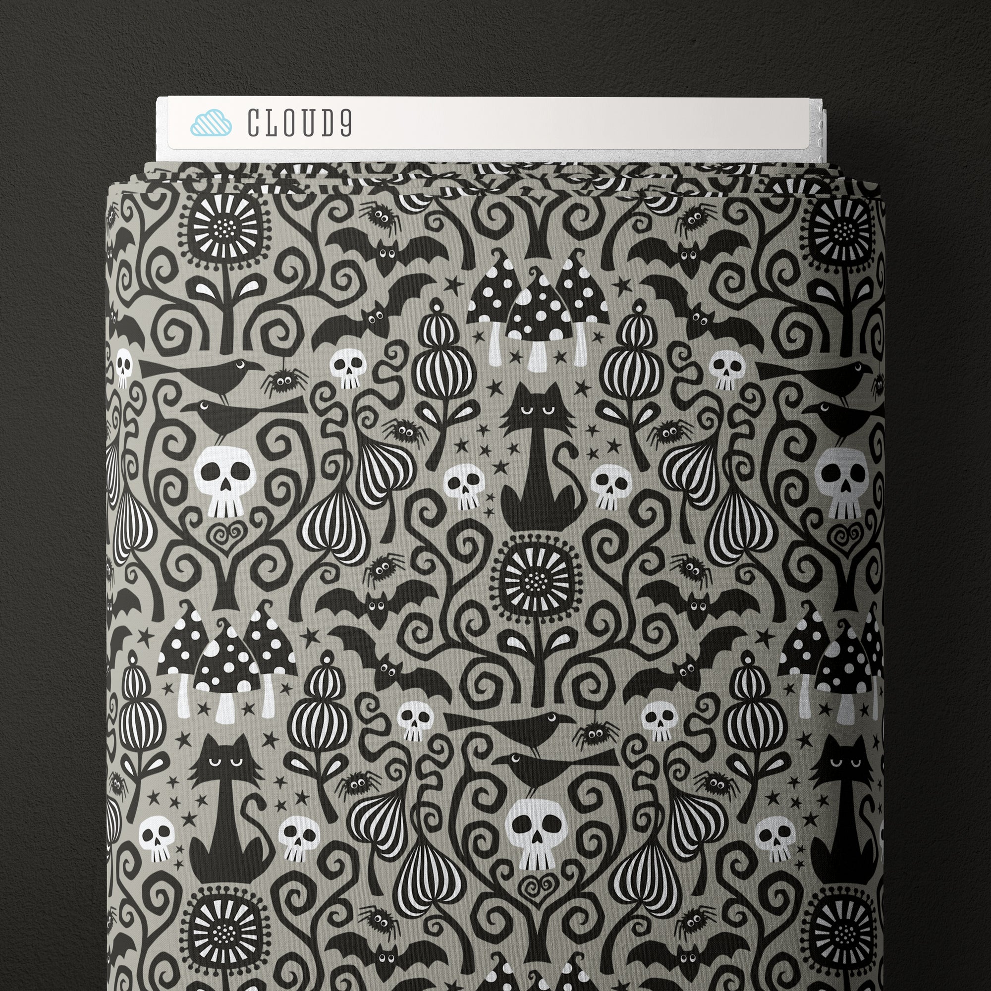 Gothic Whimsy | The Black Cat (227989) by Anequ Studio for Cloud9 | 100% Organic Cotton