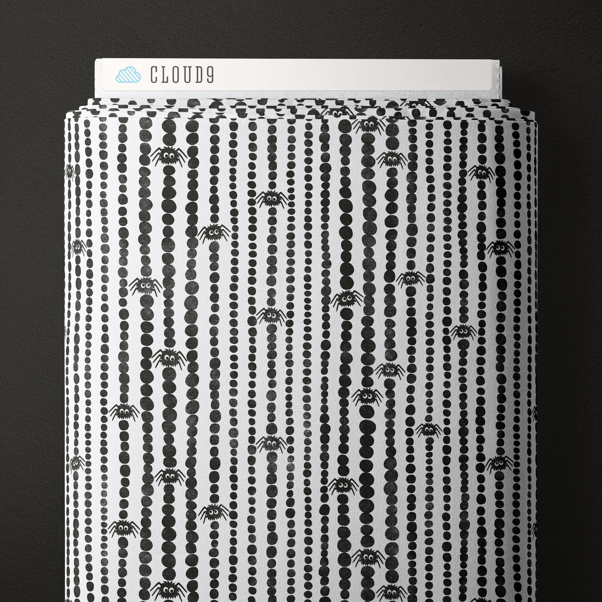 Gothic Whimsy | Spiders Stripes - White/Black (227992) by Anequ Studio for Cloud9 | 100% Organic Cotton