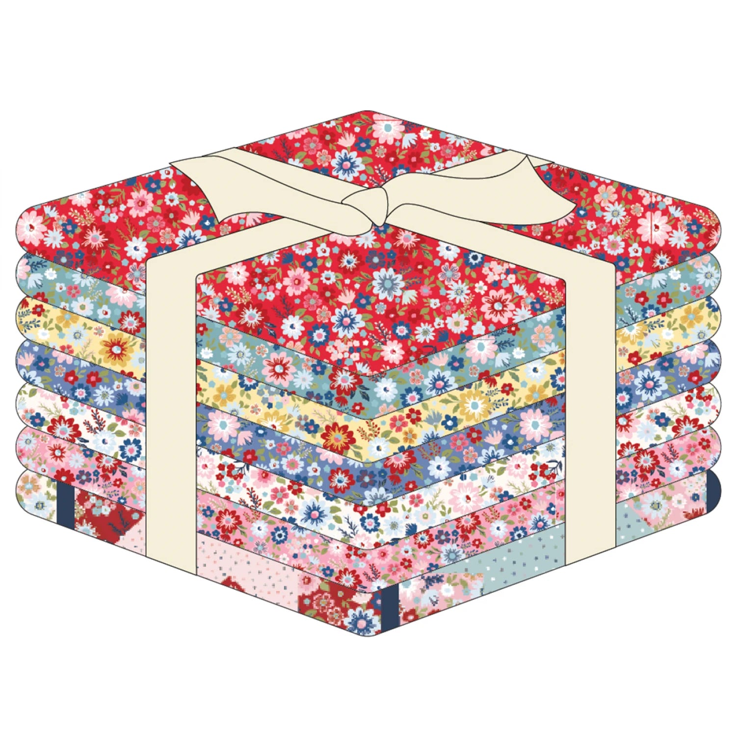 Hip Hip Hooray | Fat Quarter Bundle by Lori Woods for Poppie Cotton | 7 pcs