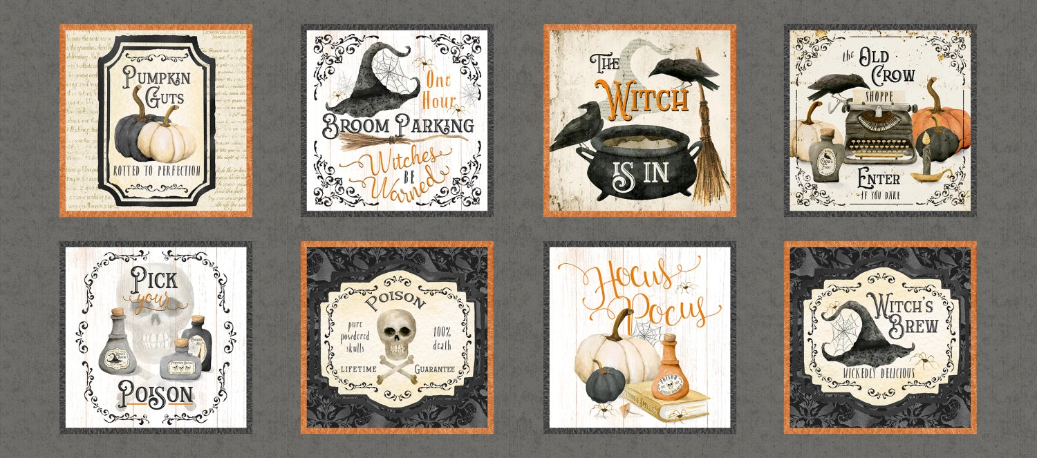 Hocus Pocus | Half Yard Blocks Panel by Deane Beesley for P&B Textiles | HPOC5823-MU