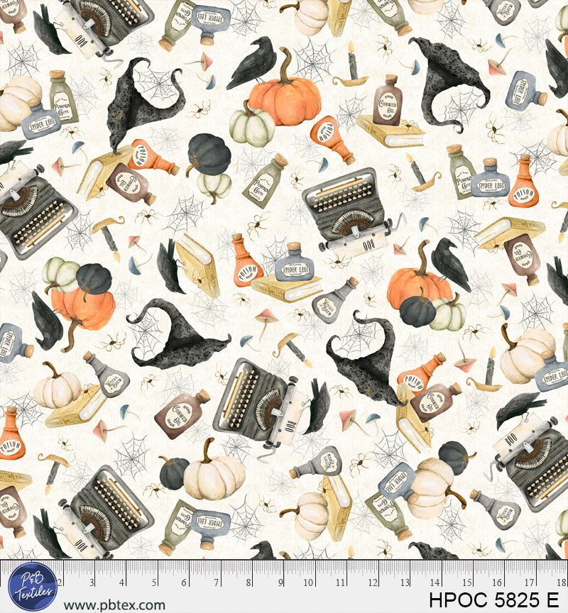 Hocus Pocus | Halloween Toss - Cream by Deane Beesley for P&B Textiles | HPOC5825-E