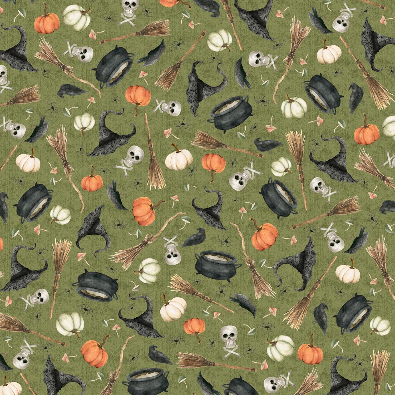 Hocus Pocus | Small Halloween Toss - Green by Deane Beesley for P&B Textiles | HPOC5828-G