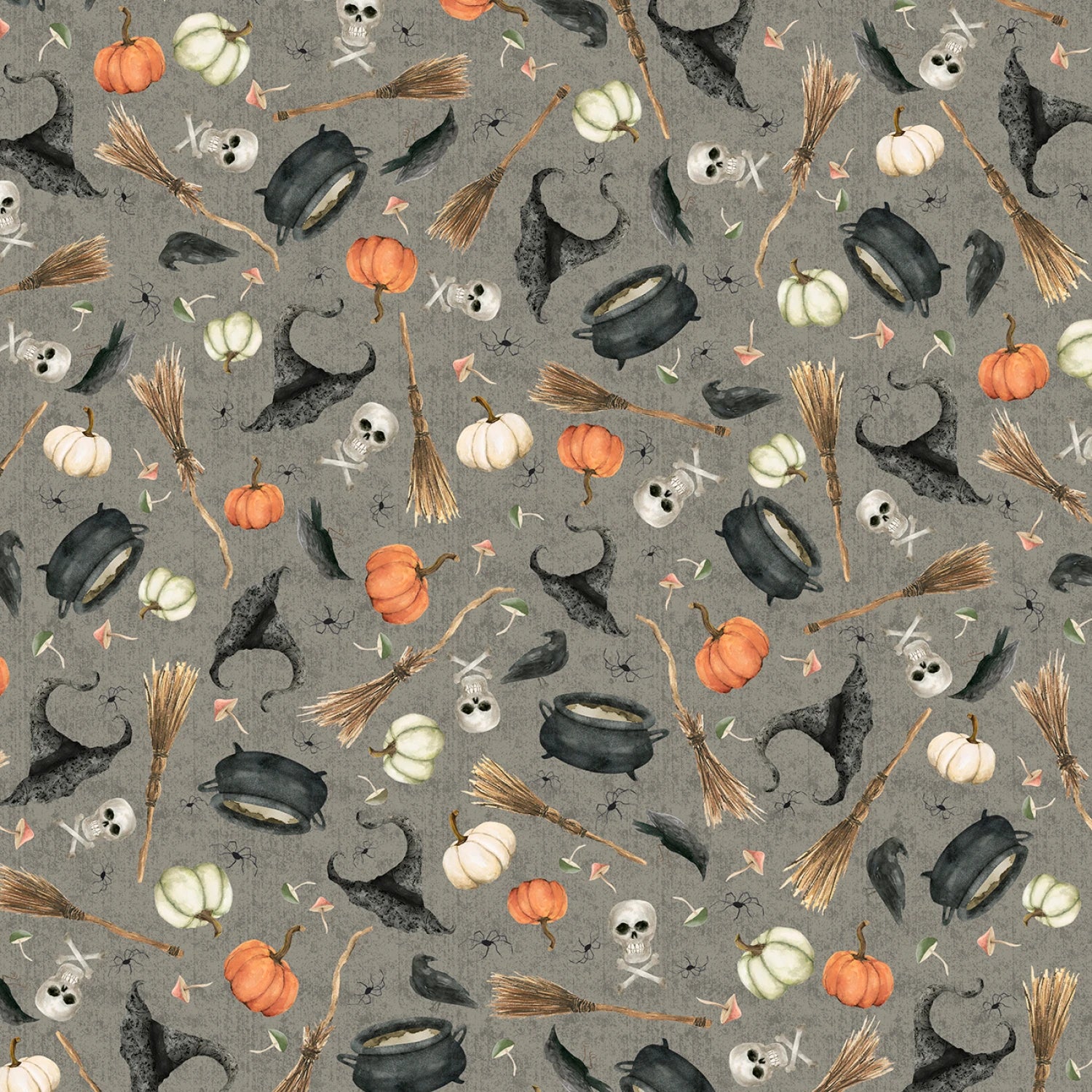 Hocus Pocus | Small Halloween Toss - Grey by Deane Beesley for P&B Textiles | HPOC5828-S
