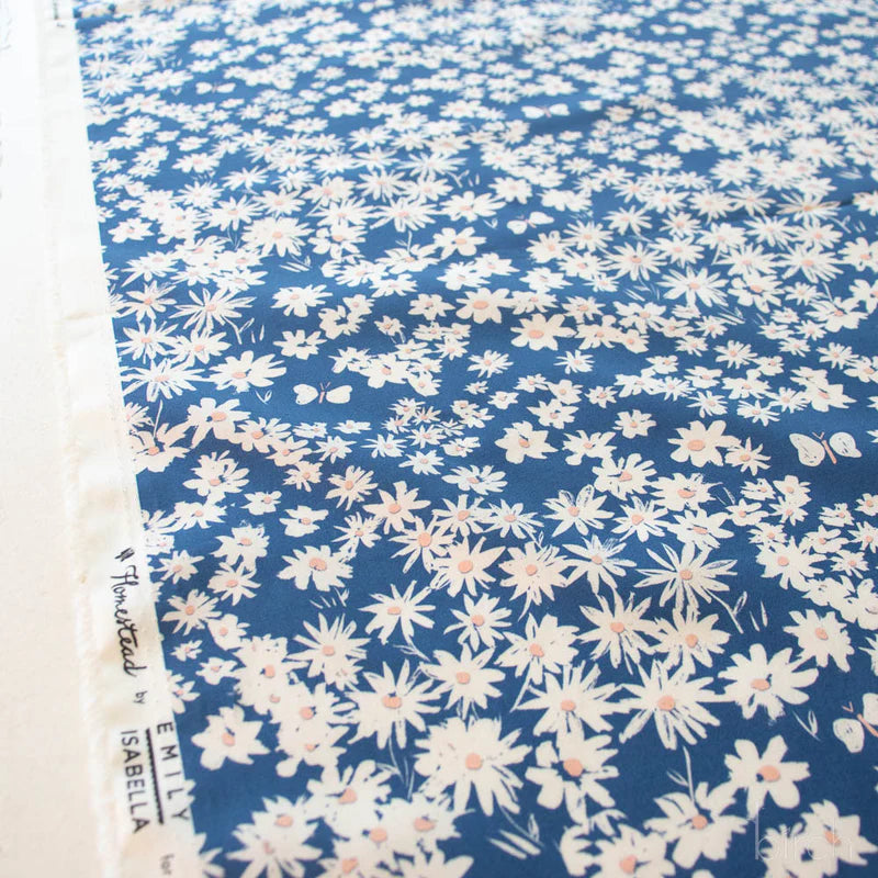 Homestead | Daisy Bed - Storm by Emily Isabella for Birch Fabrics | EI-31-STORM | 100% Organic Cotton
