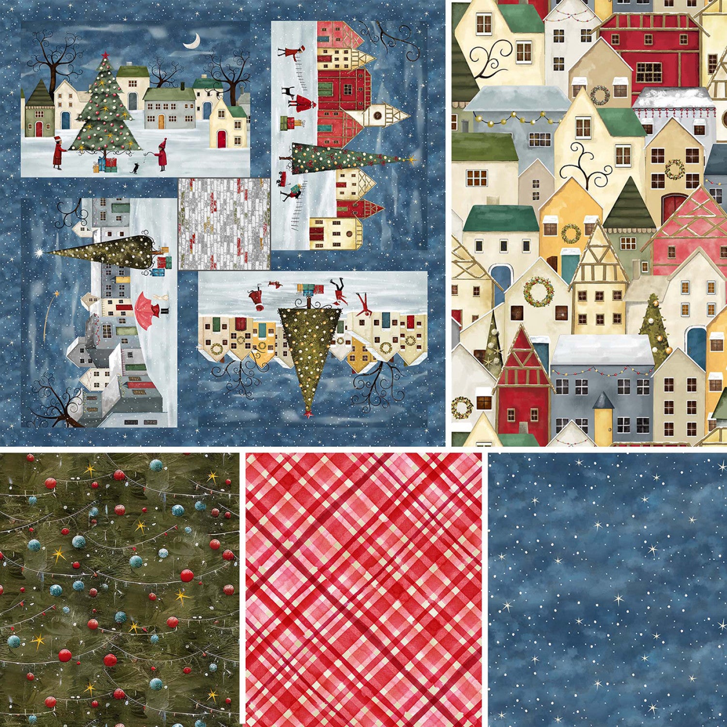 It's the Holidays | Pine Tree Decorations by Goldi L. Studio for Henry Glass | 2034-68