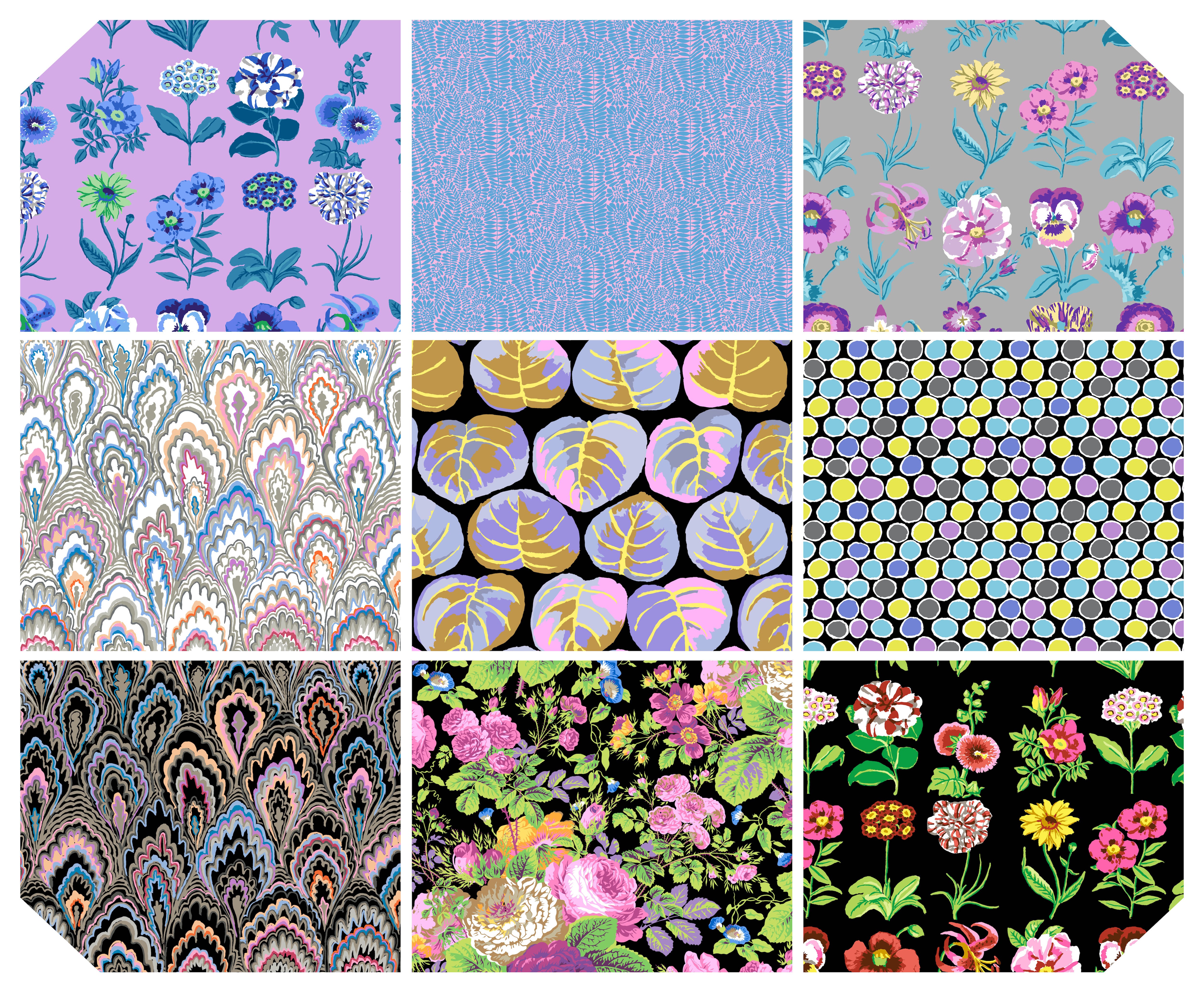 February 2025 | Fat Quarter Bundle - Contrast by Kaffe Fassett Collective for Free Spirit | 9 pcs