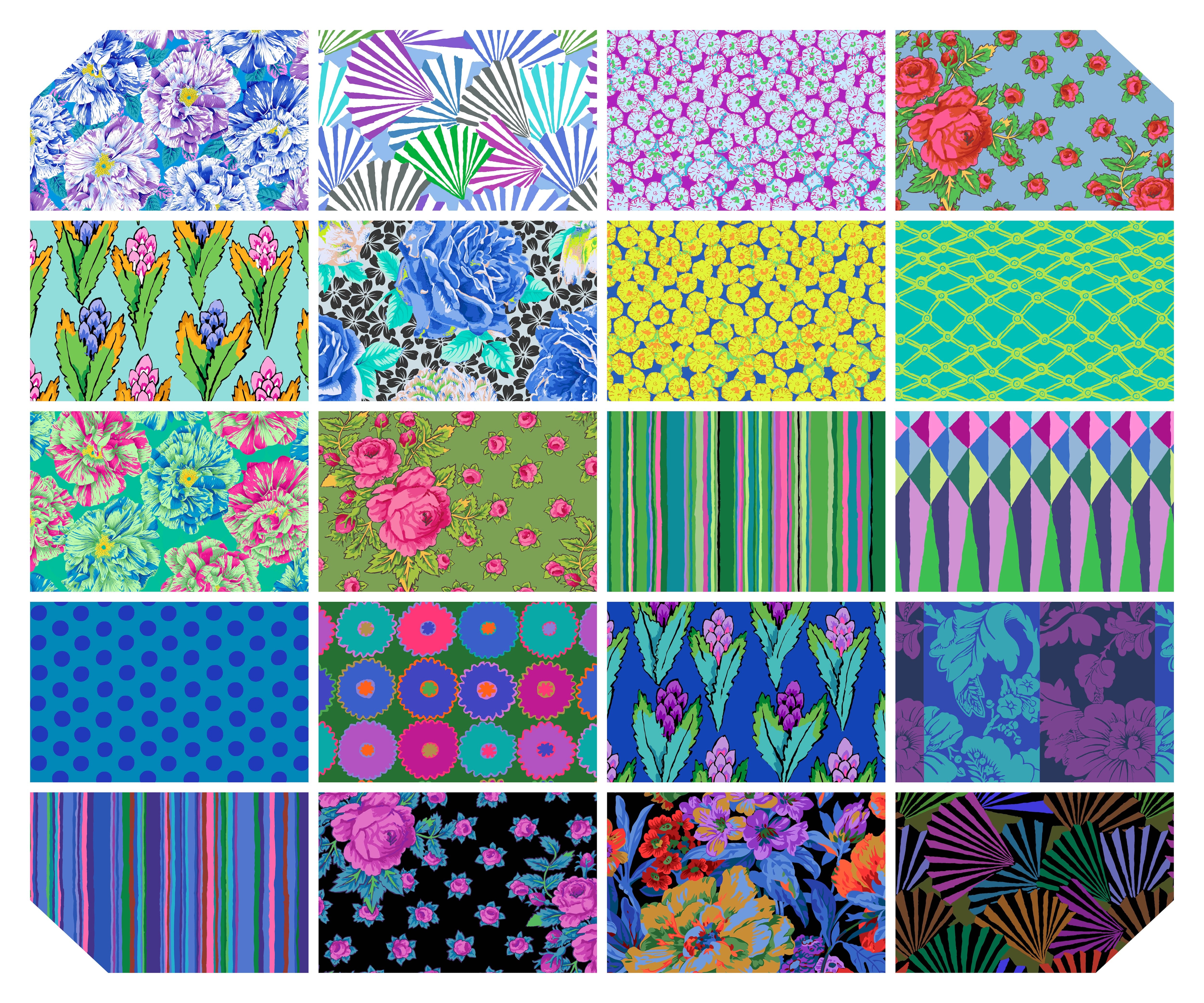 February 2026 | 5" Charm Pack - Cool by Kaffe Fassett Collective for FreeSpirit | 42 pcs