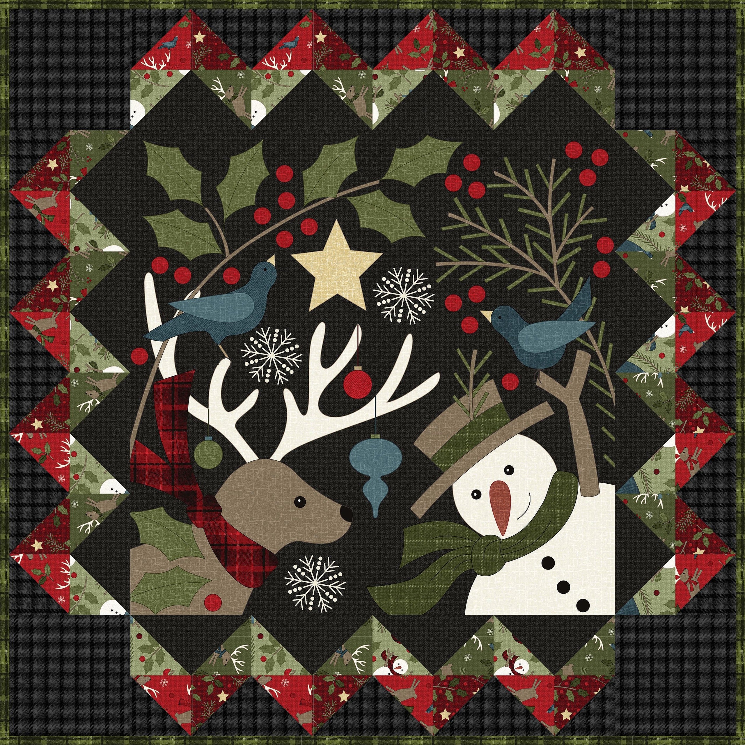 Holly Jolly Flannel | Wall Hanging & Runner Kit by Bonnie Sullivan for Maywood Studio