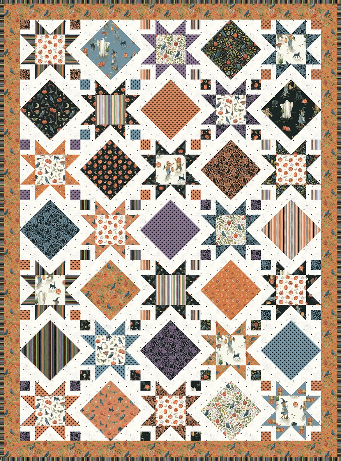 Trick or Treat | Stars and Windows Quilt Kit by Lisa Audit for Riley Blake | KT-15960 | 68" x 92"