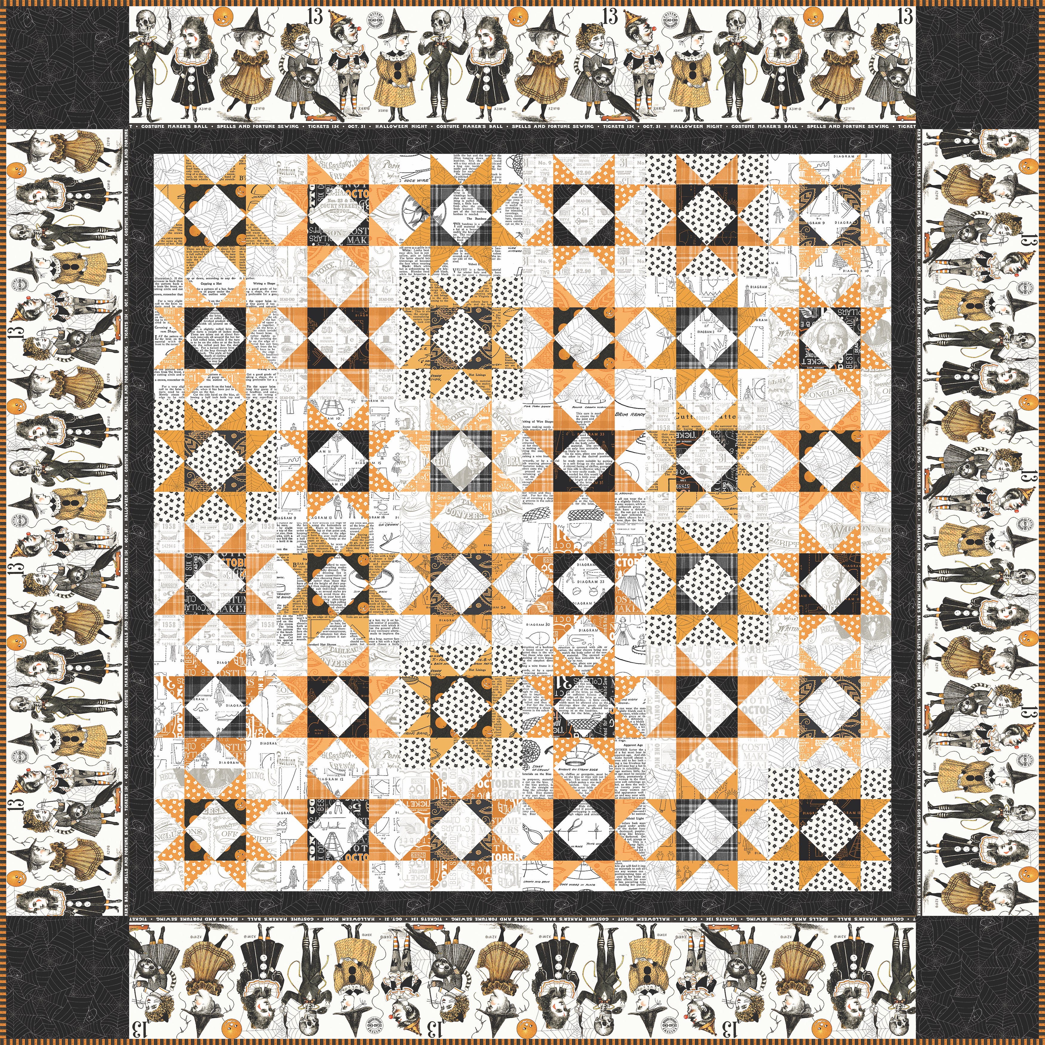 Costume Maker's Act II | Sawtooth Scene Quilt Kit by J. Wecker Frisch for Riley Blake | 84" x 84"