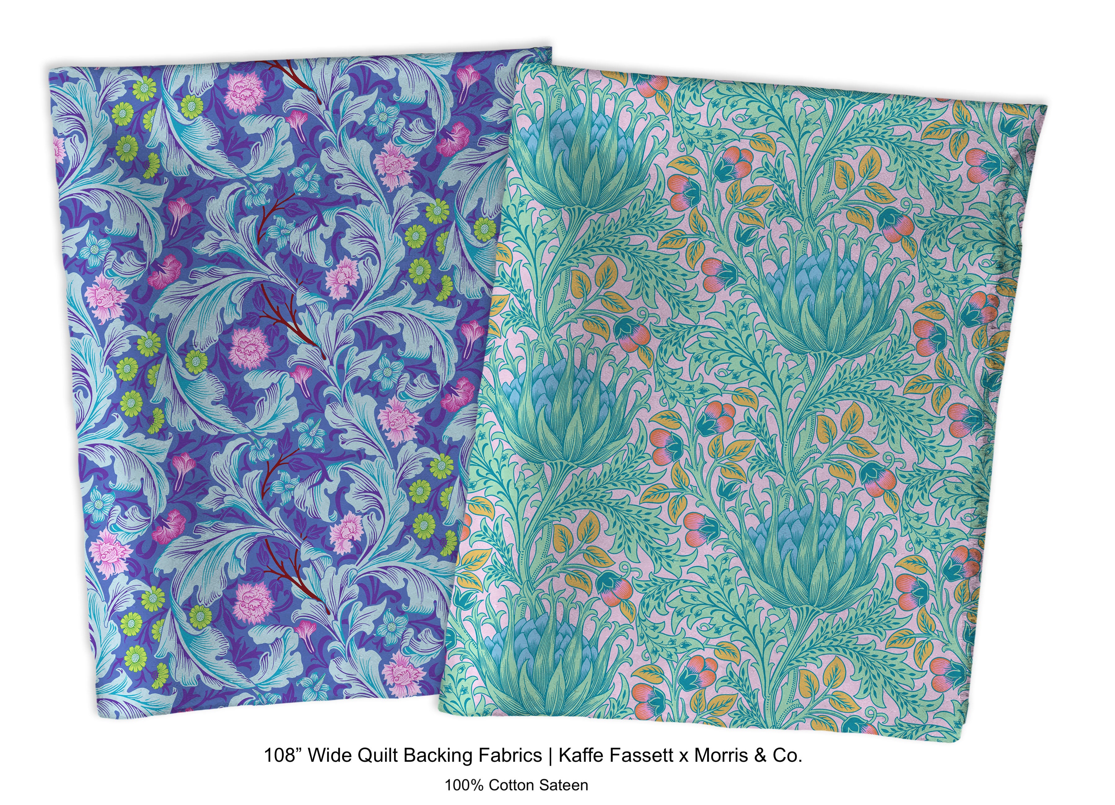 Kaffe Fassett x Morris & Co. | Leicester - Cobalt 108" Backing Fabric by Free Spirit | QBKW002.COBALT