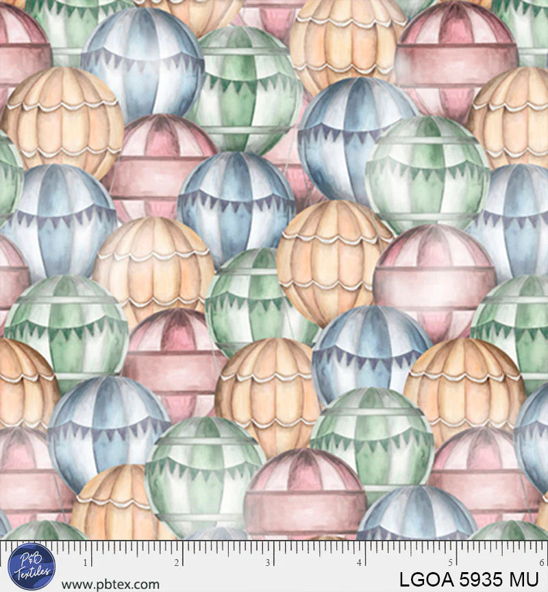 Let's Go on an Adventure | Packed Balloons Multi by Brett Blumenthal for P&B Textiles | LGOA5935-MU