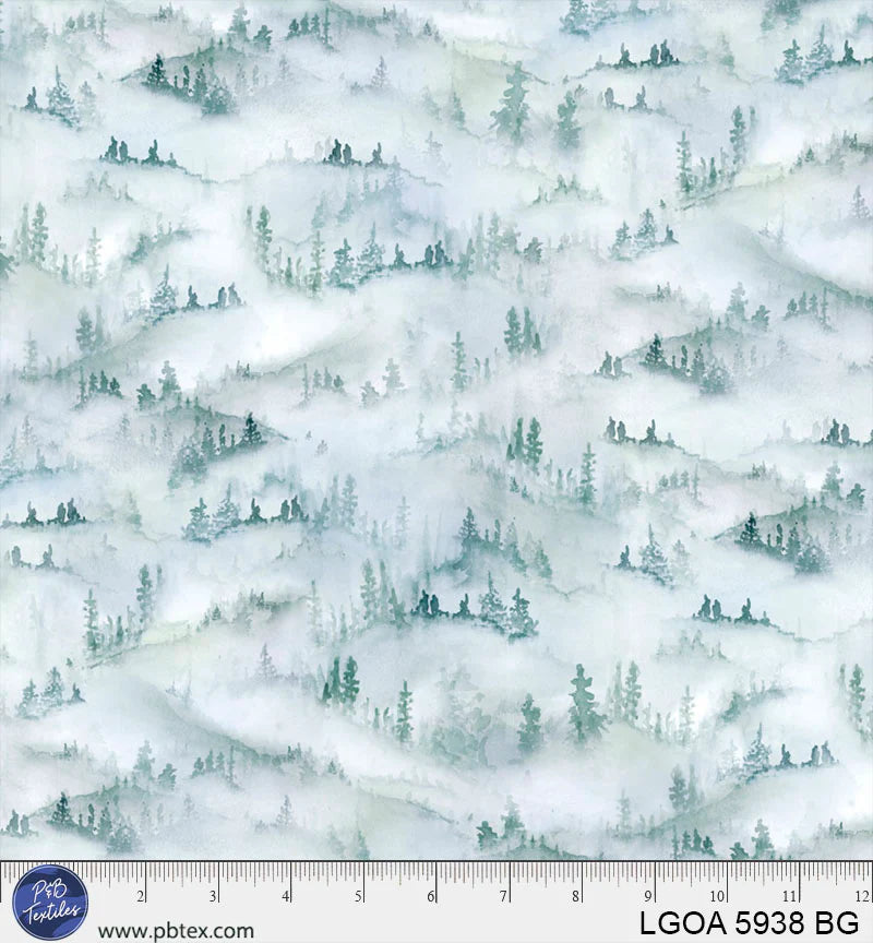 Let's Go on an Adventure | Scenic Mountain Scape by Brett Blumenthal for P&B Textiles | LGOA5938-BG