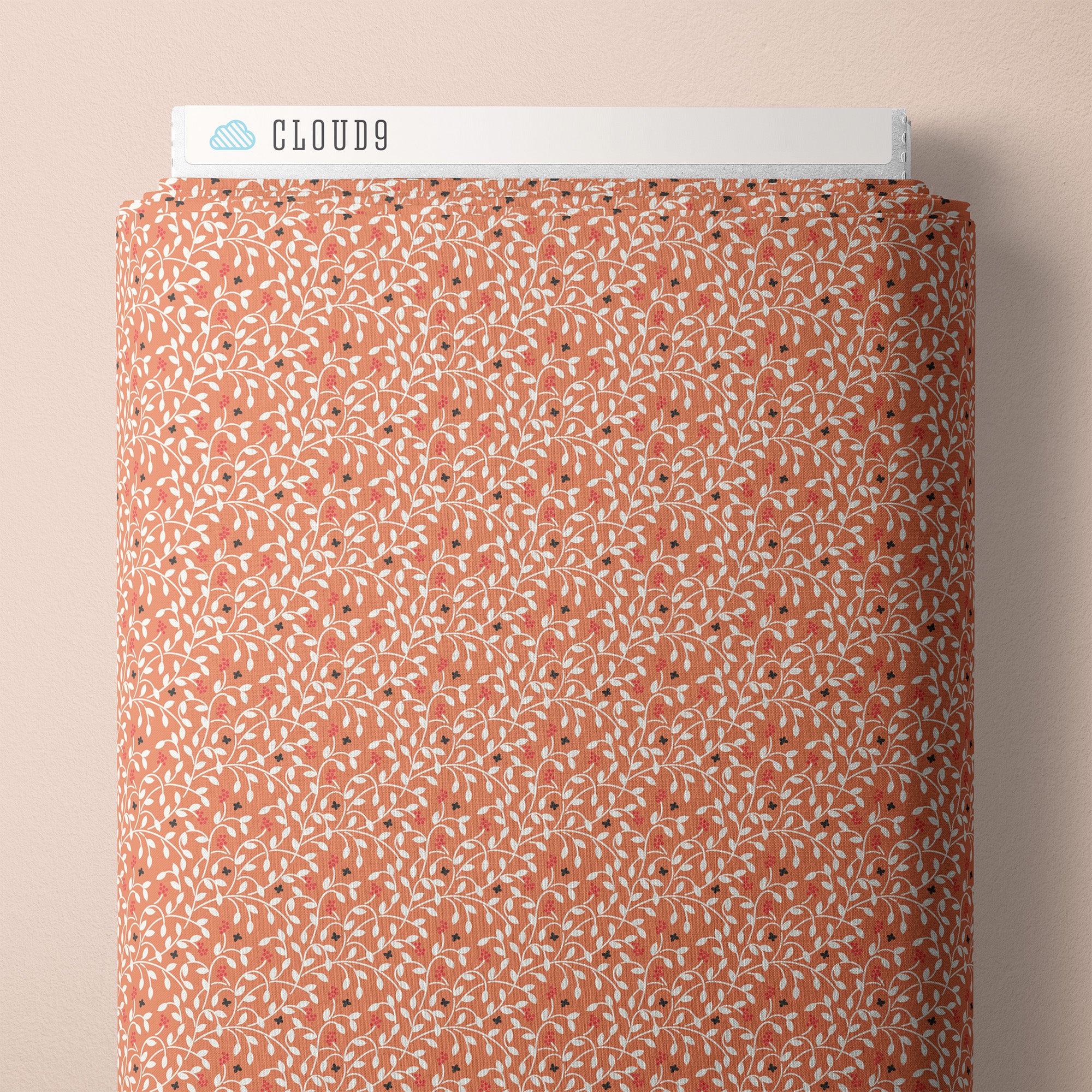 Little Bo | Berry Vines - Coral by Kimberly Morgan for Cloud9 | 227812 | 100% Organic Cotton
