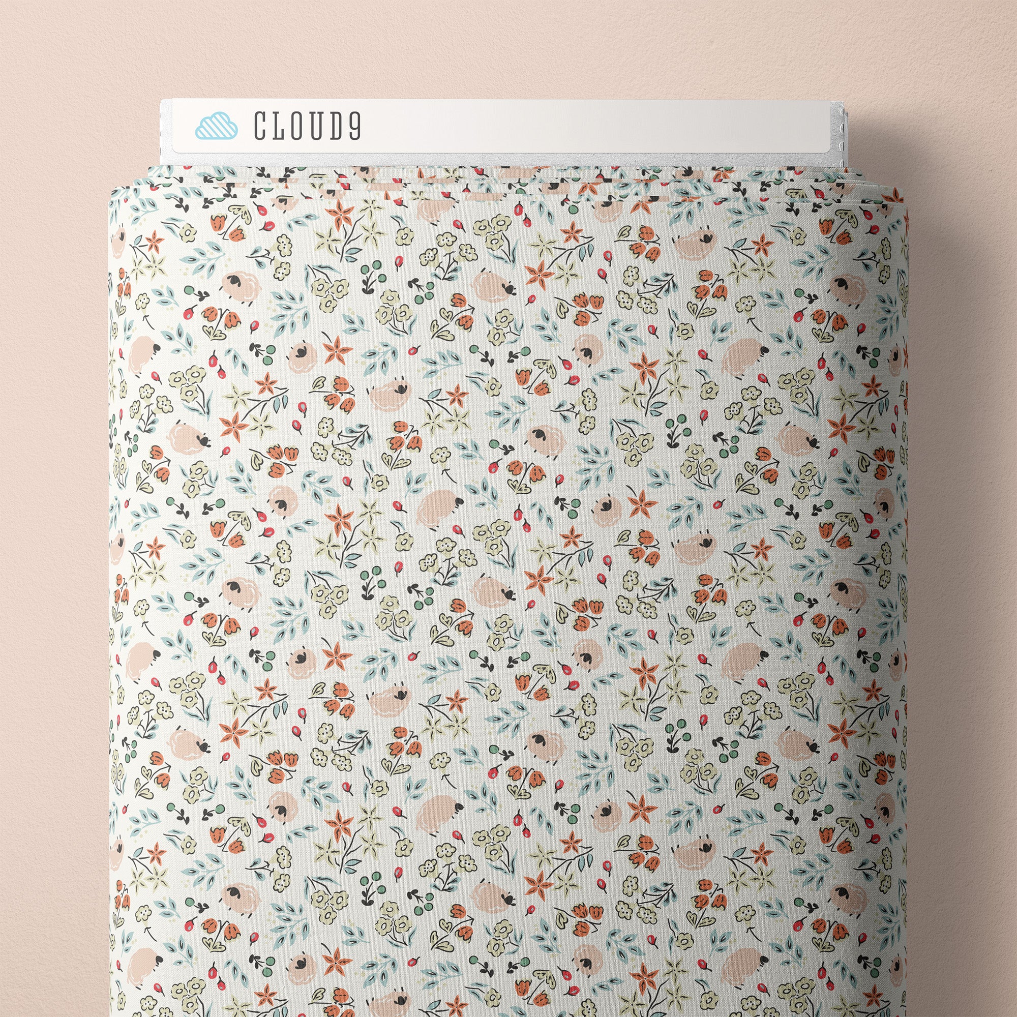 Little Bo | Scattered Flock - Apricot by Kimberly Morgan for Cloud9 | 227815 | 100% Organic Cotton