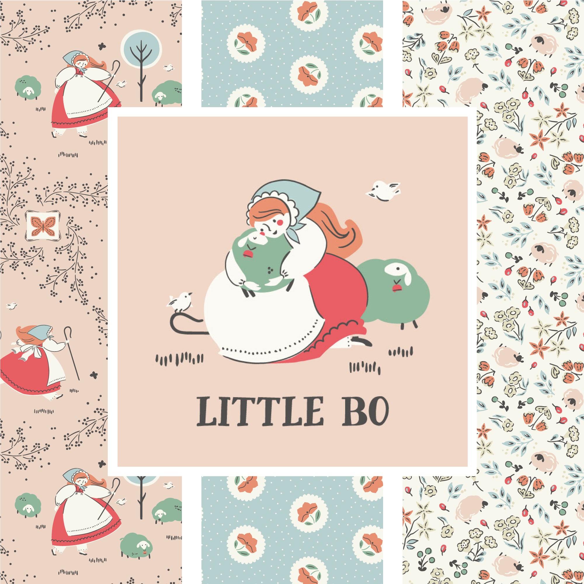 Little Bo | Bo Peep - Apricot by Kimberly Morgan for Cloud9 | 227807 | 100% Organic Cotton