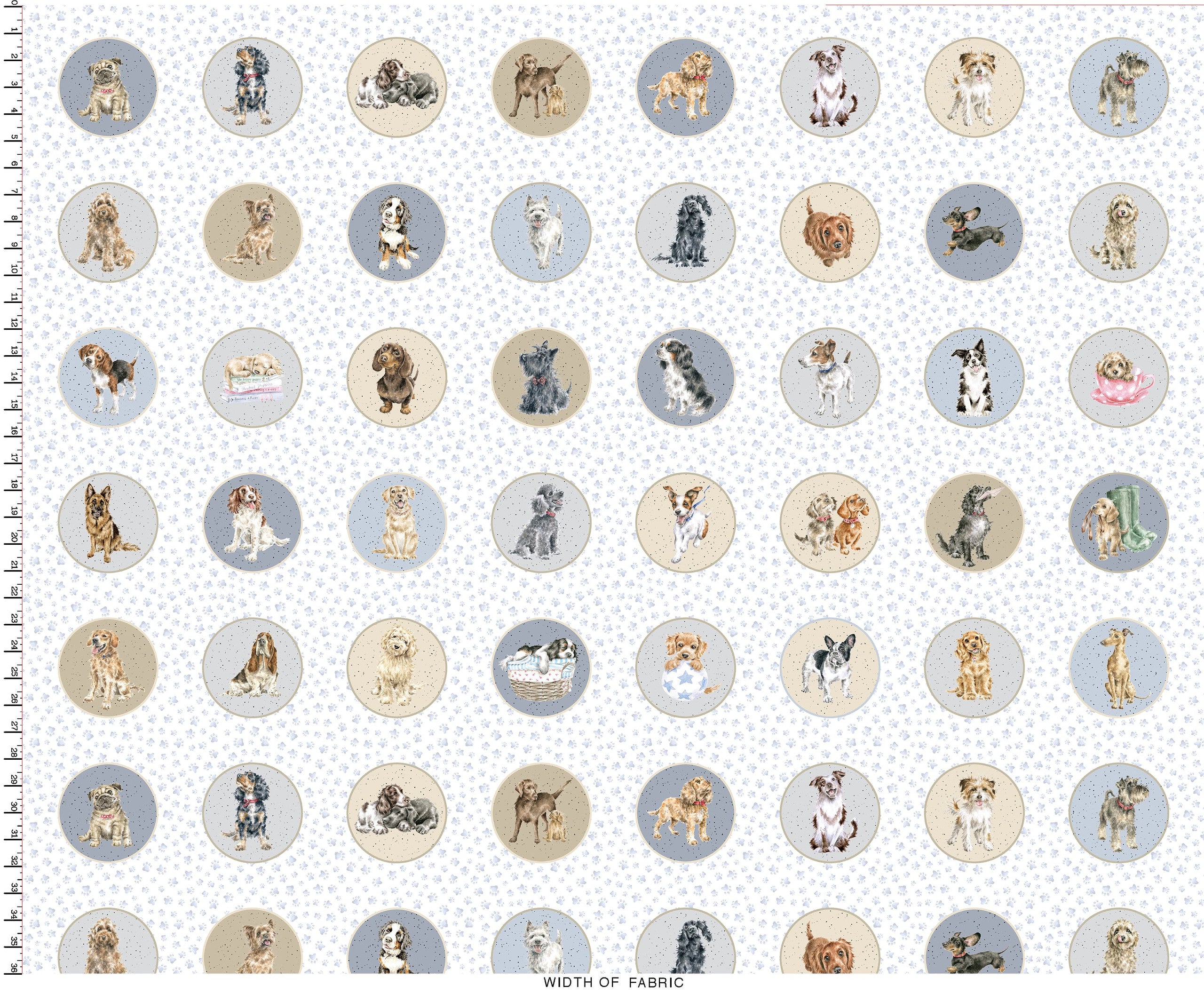 Whiskers & Paws | 3.75" Running Circles - Dogs - Multi by Hannah Dale for Maywood Studio | MAS10413-Z