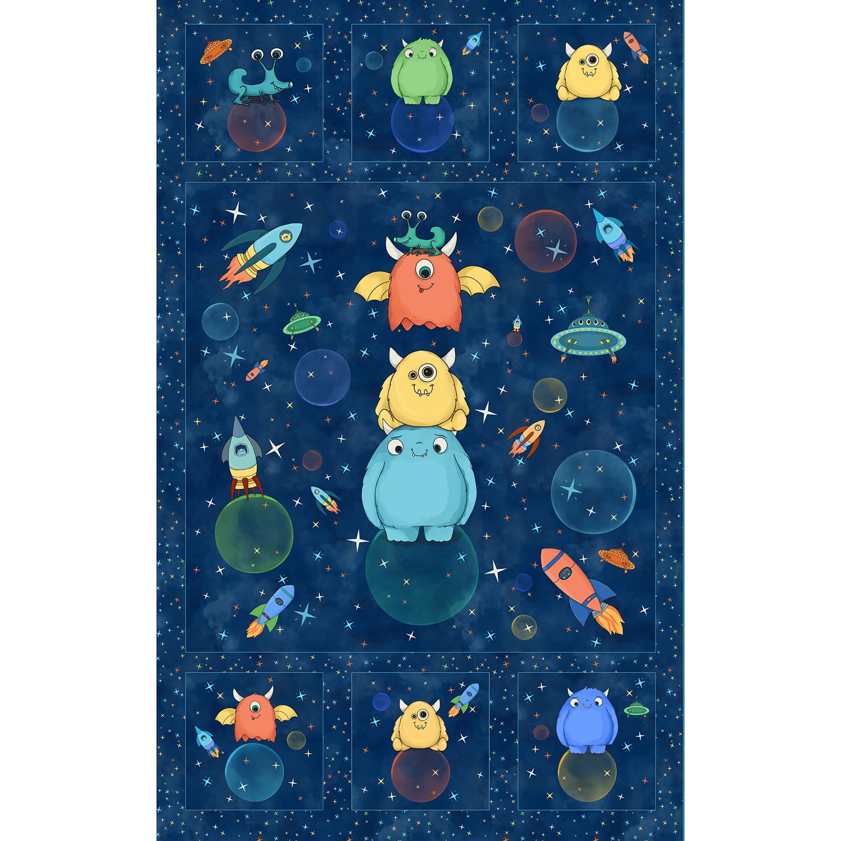 Space Monsters | Fat Quarter Bundle by Maywood Studio | 12 pcs