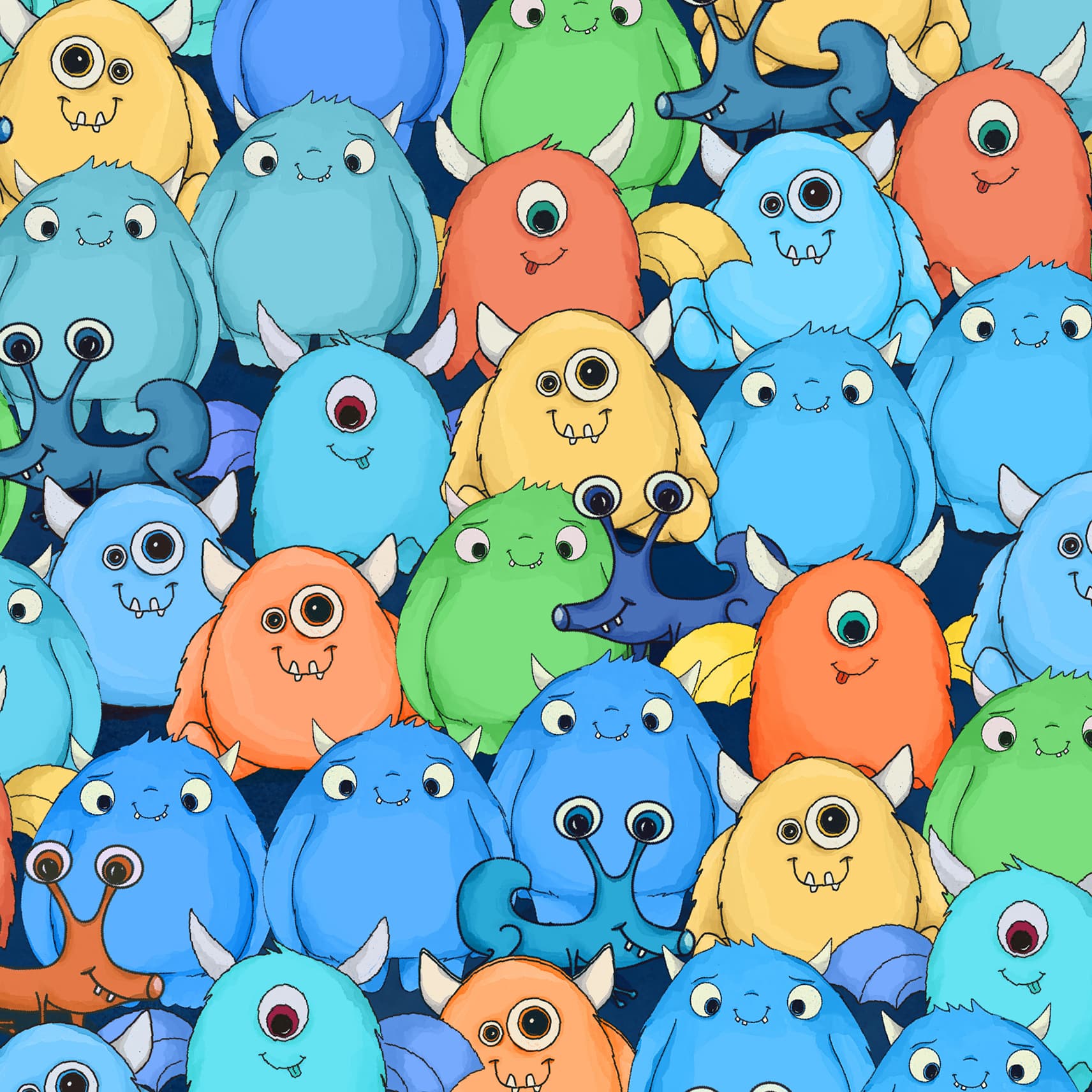 Space Monsters | Fat Quarter Bundle by Maywood Studio | 12 pcs