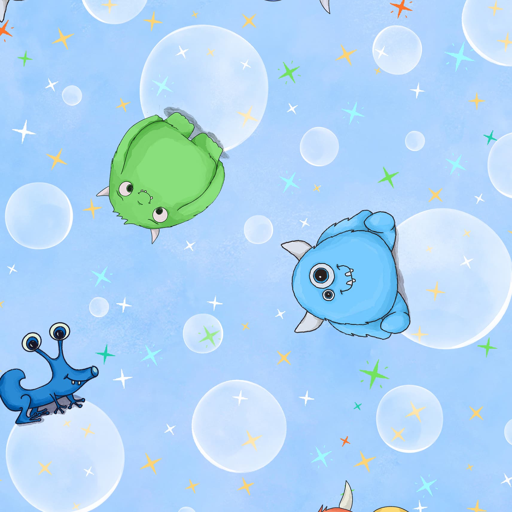 Space Monsters | Fat Quarter Bundle by Maywood Studio | 12 pcs