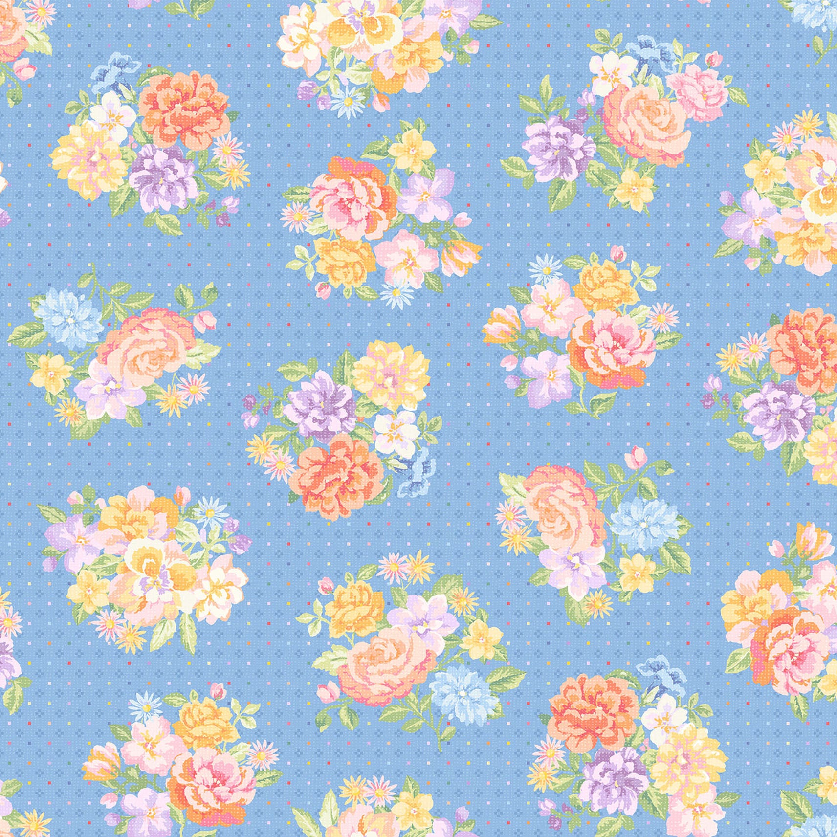 Gathering Sun | Bouquet Blue Multi by Maywood Studio | MAS11191-BZ