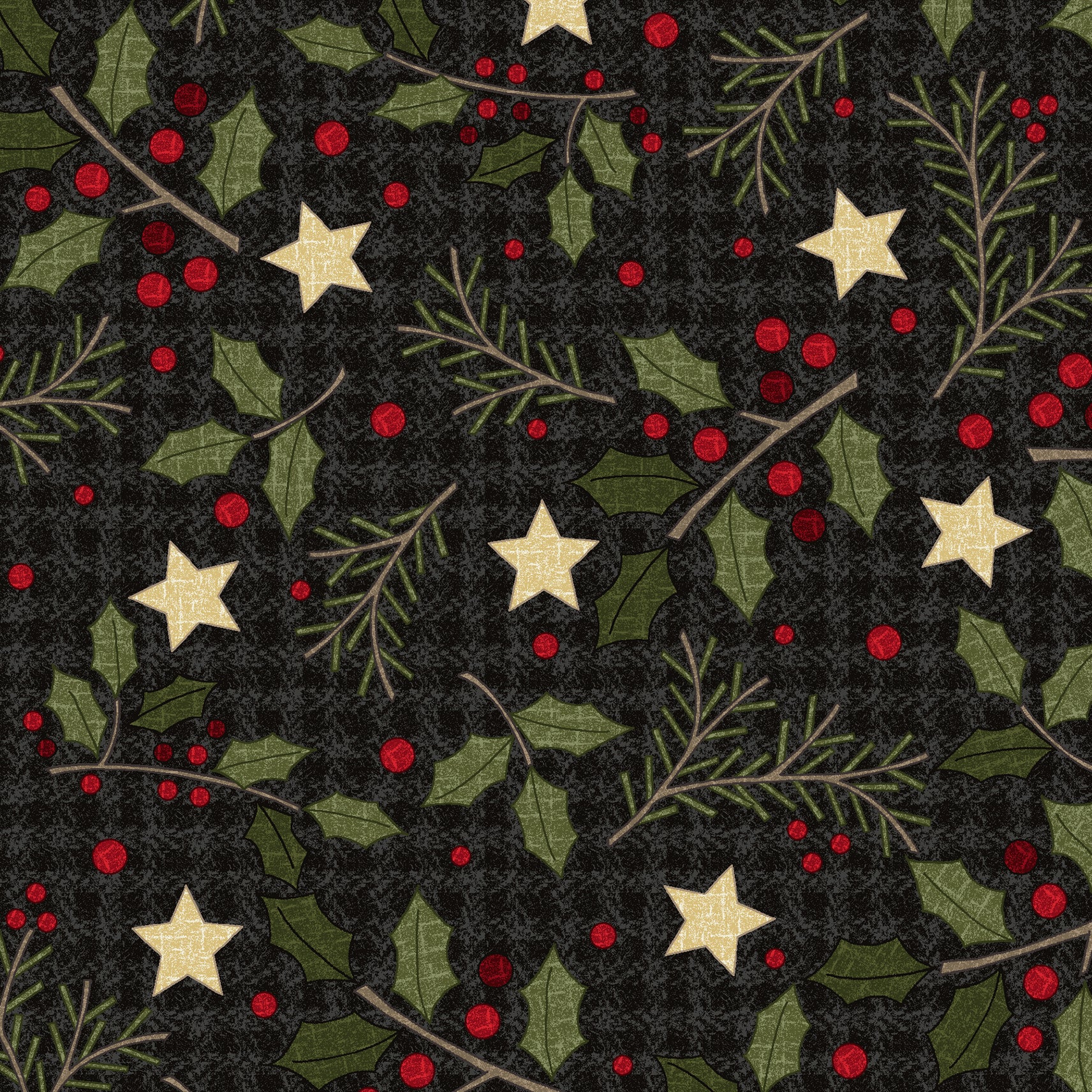 Holly Jolly Flannel | Holly - Black by Bonnie Sullivan for Maywood Studio | MASF10894-J