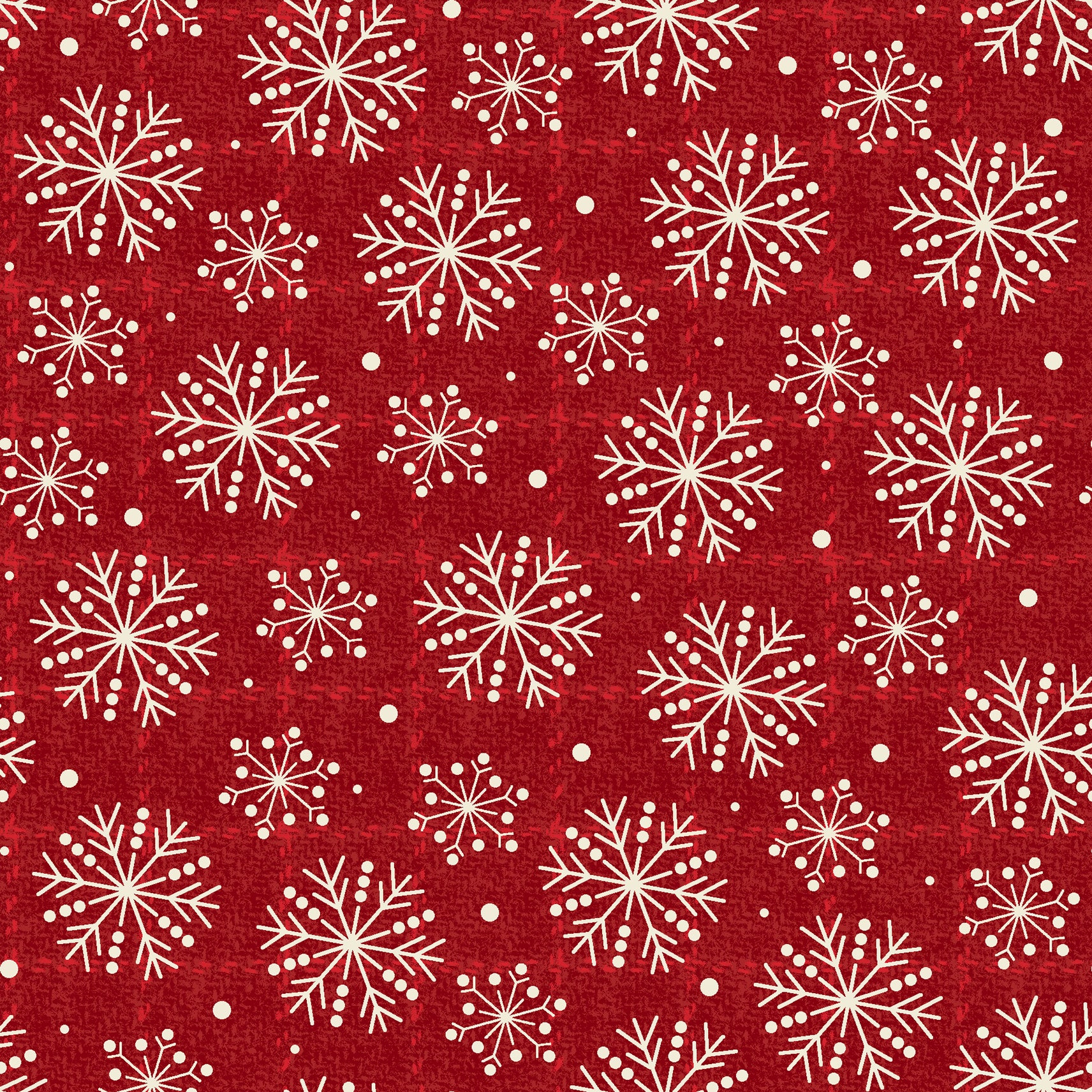 Holly Jolly Flannel | Snowflakes - Red by Bonnie Sullivan for Maywood Studio | MASF10895-R