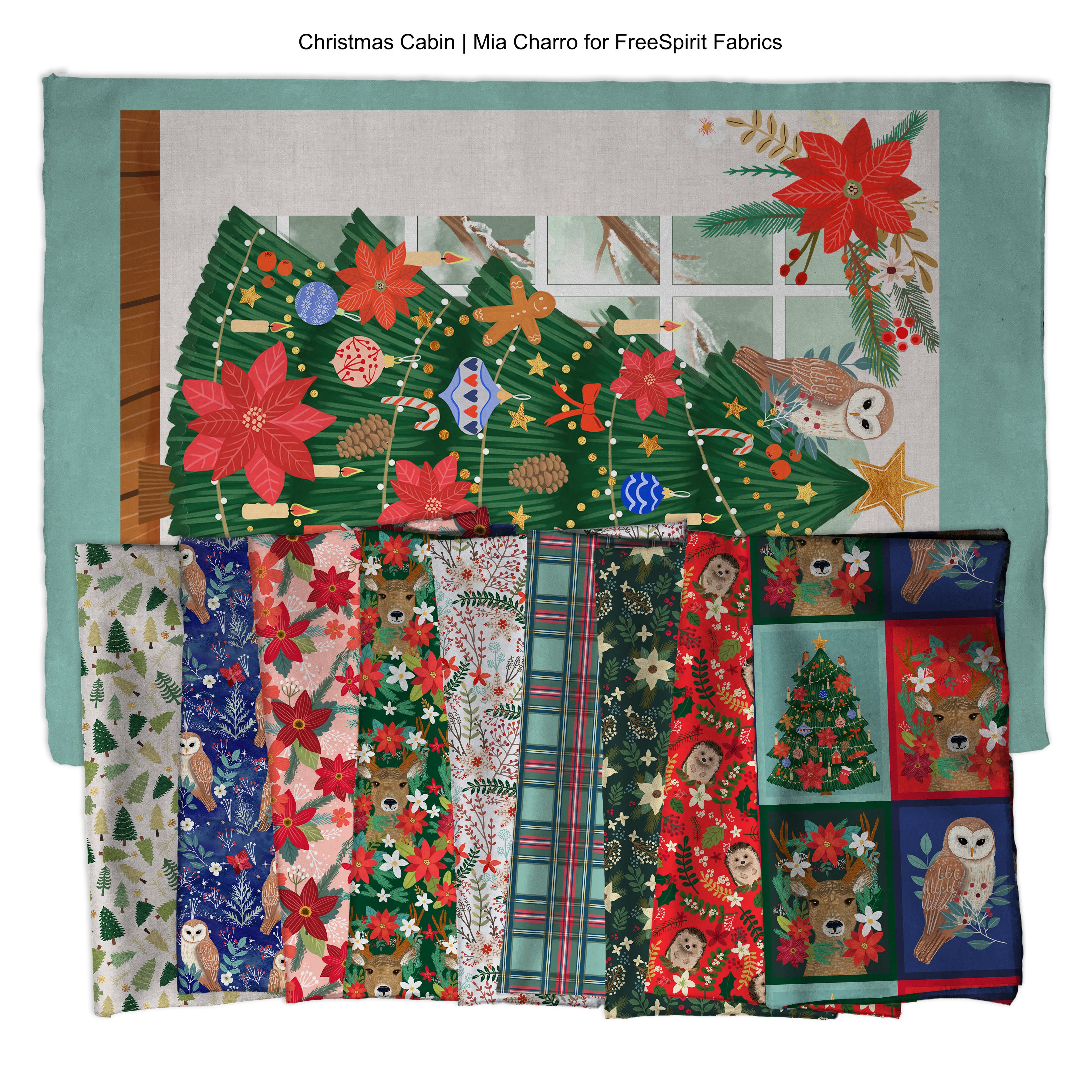 Christmas Cabin | Merry Spirit - Rose by Mia Charro for FreeSpirit | PWMC088.XROSE