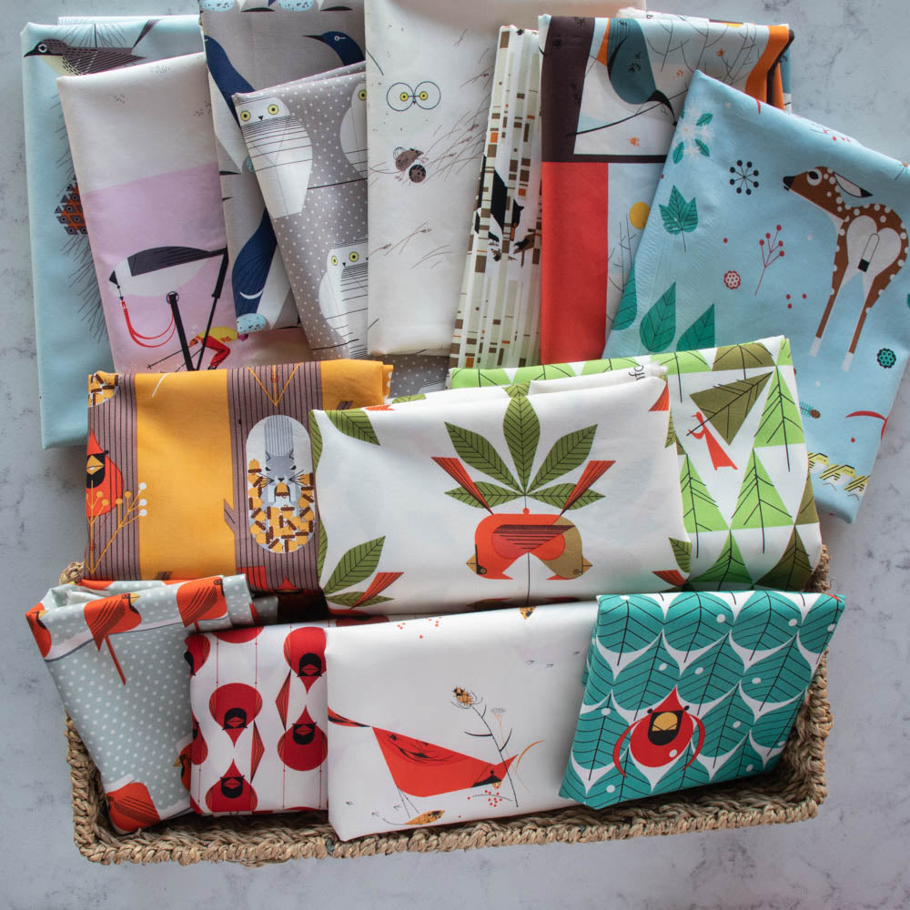Holiday Best Vol. 2 | Fat Quarter Bundle by Charley Harper for Birch Fabrics | 100% Organic Cotton | 15 pcs