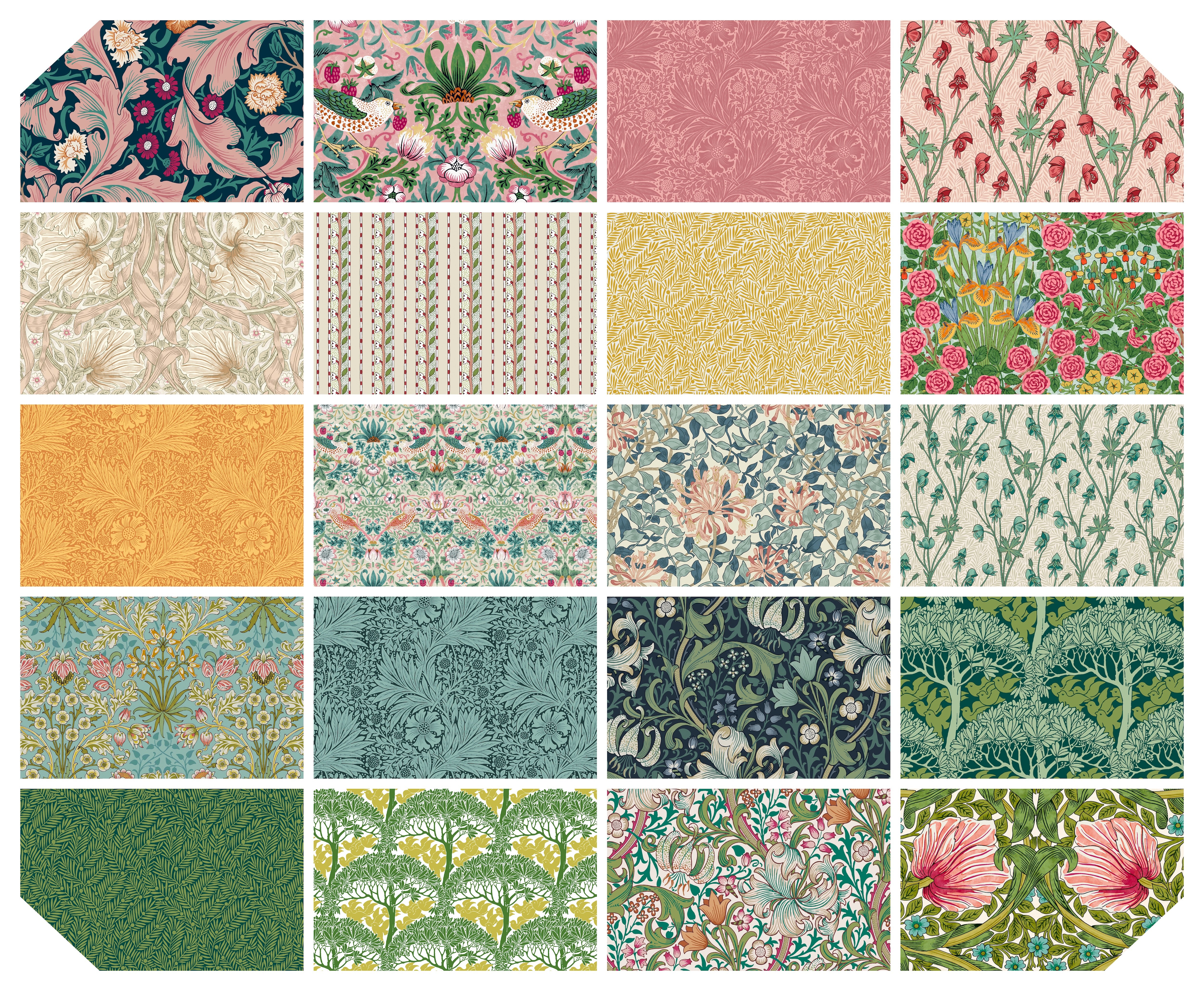 Bedford Park | Fat Quarter Bundle by William Morris & Co. for FreeSpirit | 20 pcs