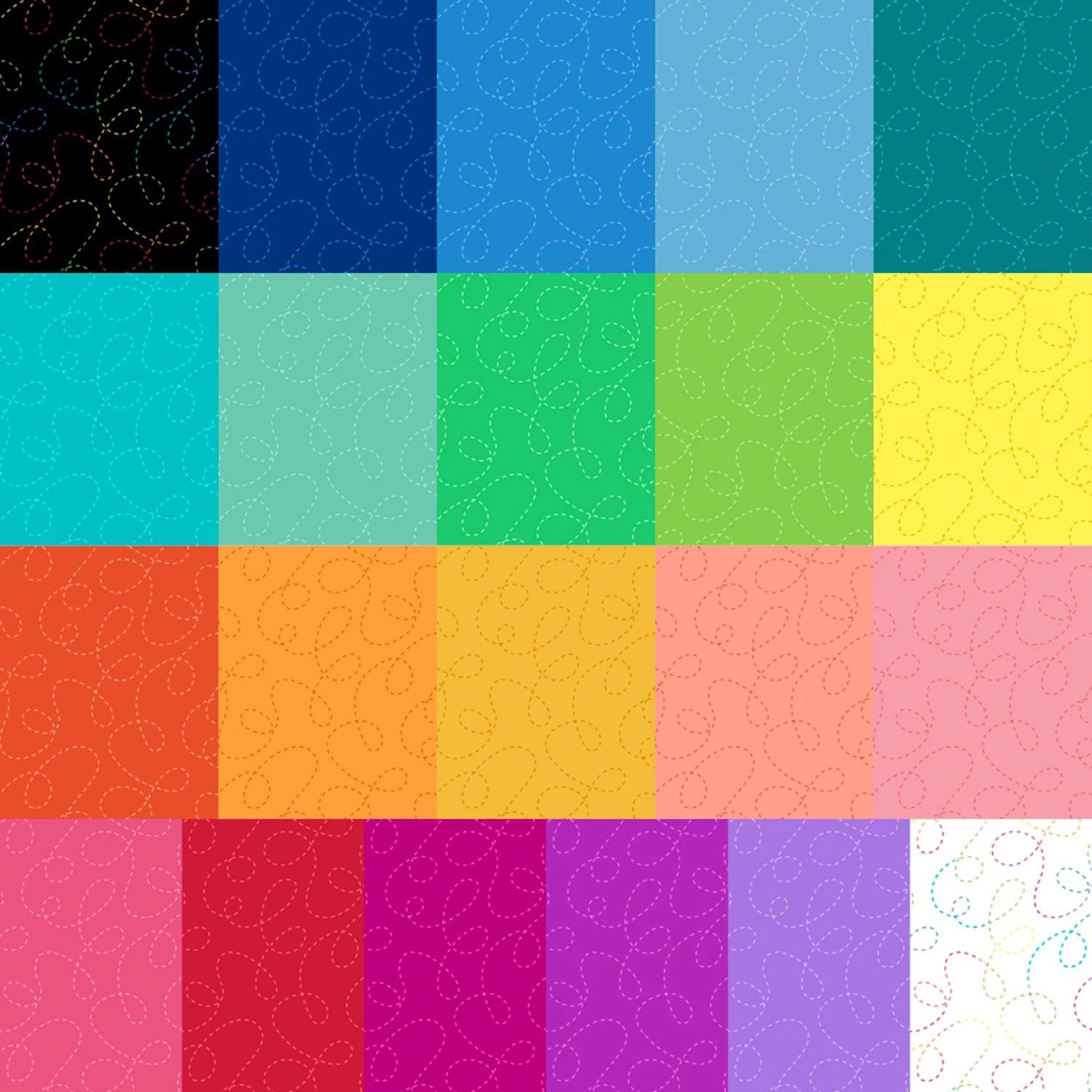 One Stitch Two Stitch | Fat Quarter Bundle by P&B Textiles | 21 pcs