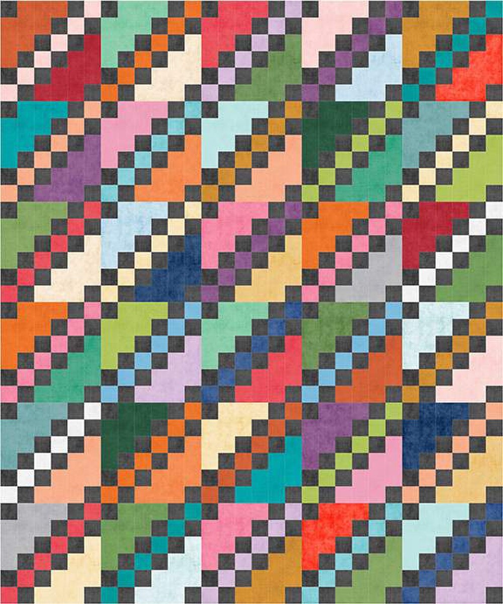 Color Play Quilt Pattern by Amber Johnson | Baby, Throw, Twin, & Queen Sizes | 2.5" strip friendly